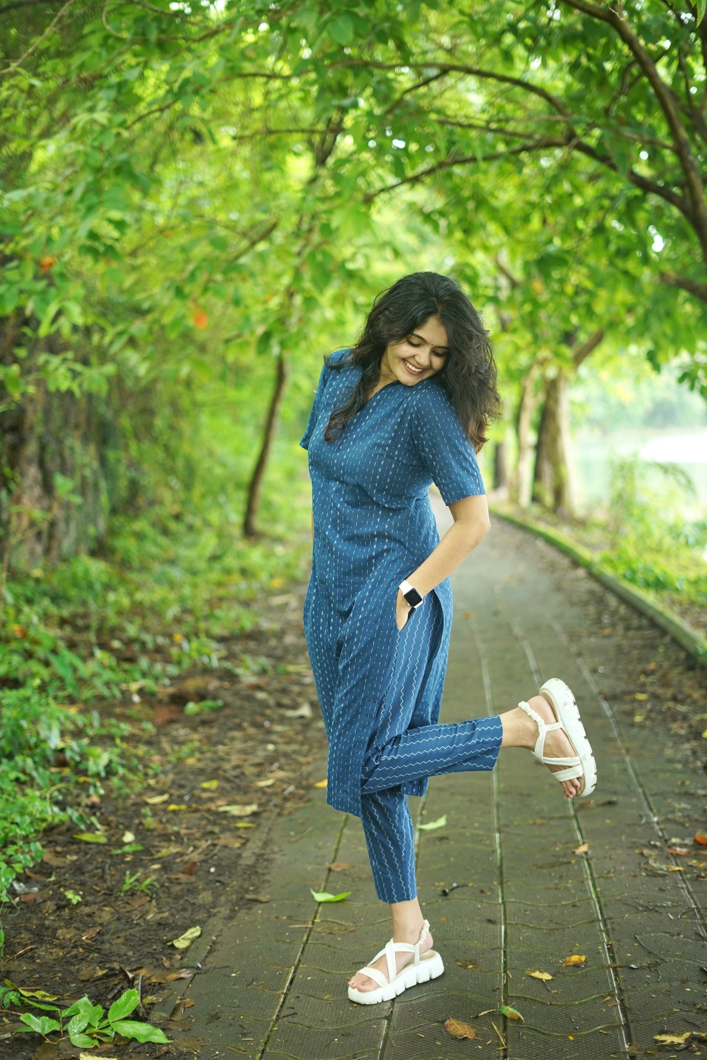 Silpa Handloom Co-ord Set – Blue