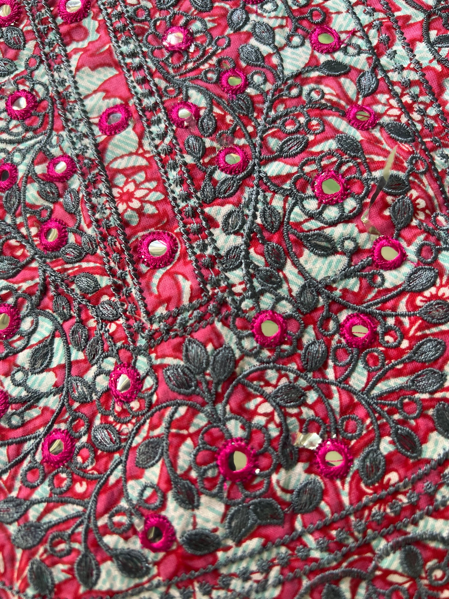 Rayon kurta - Pink floral