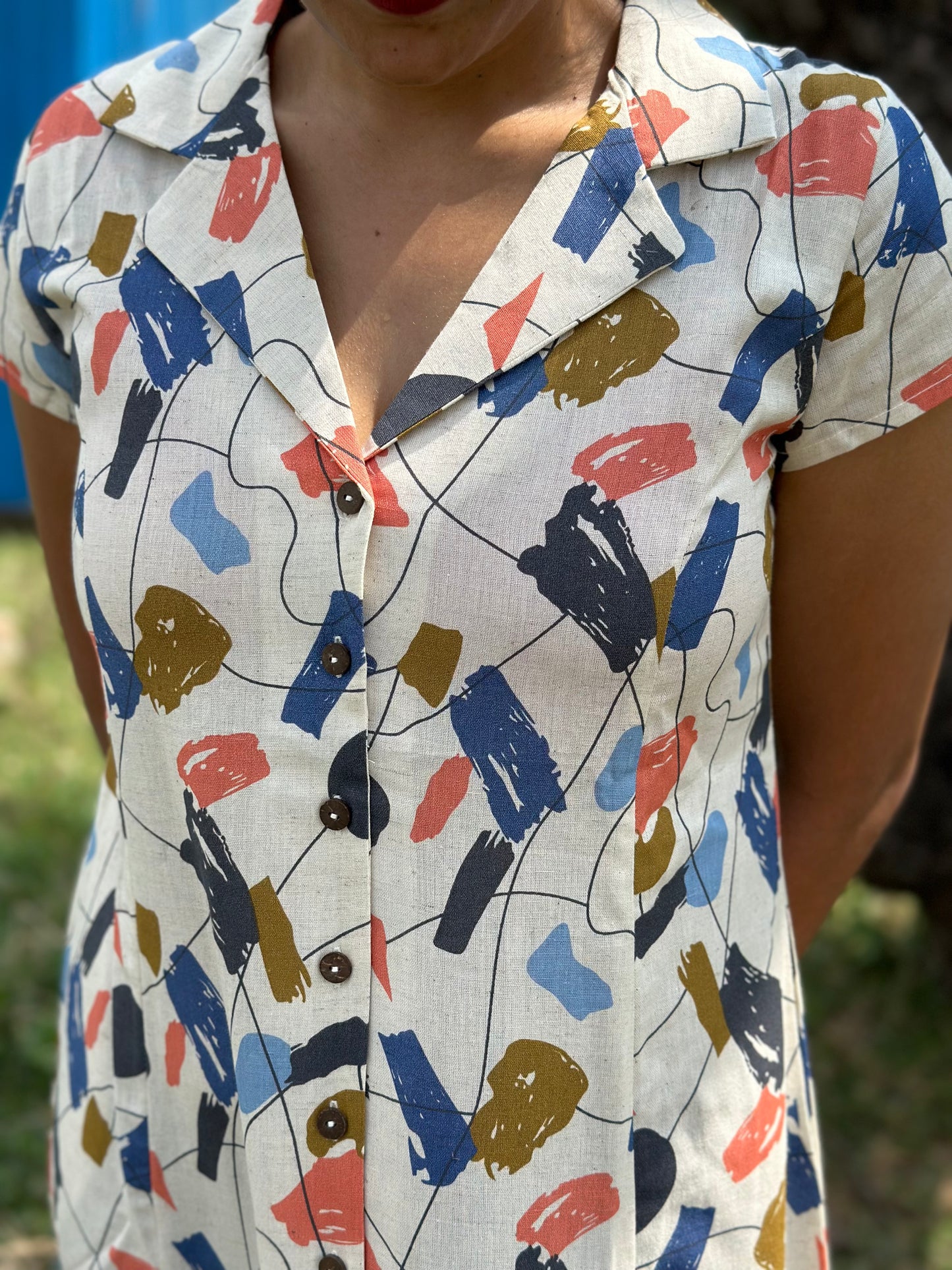 Aasvi- Premium Cotton Flex dress - Abstract Print