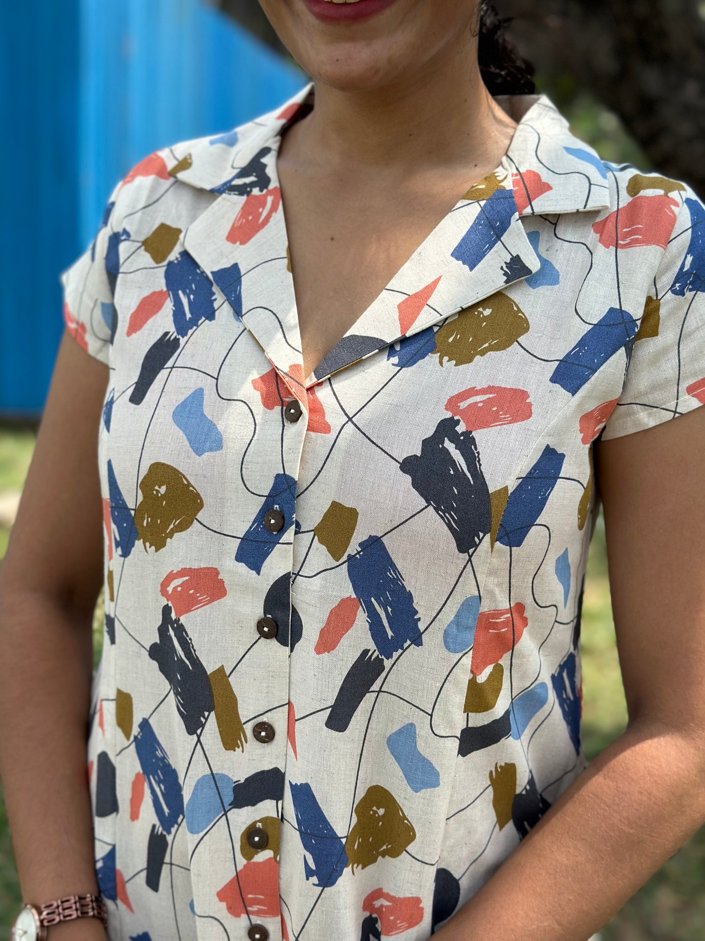 Aasvi- Premium Cotton Flex dress - Abstract Print