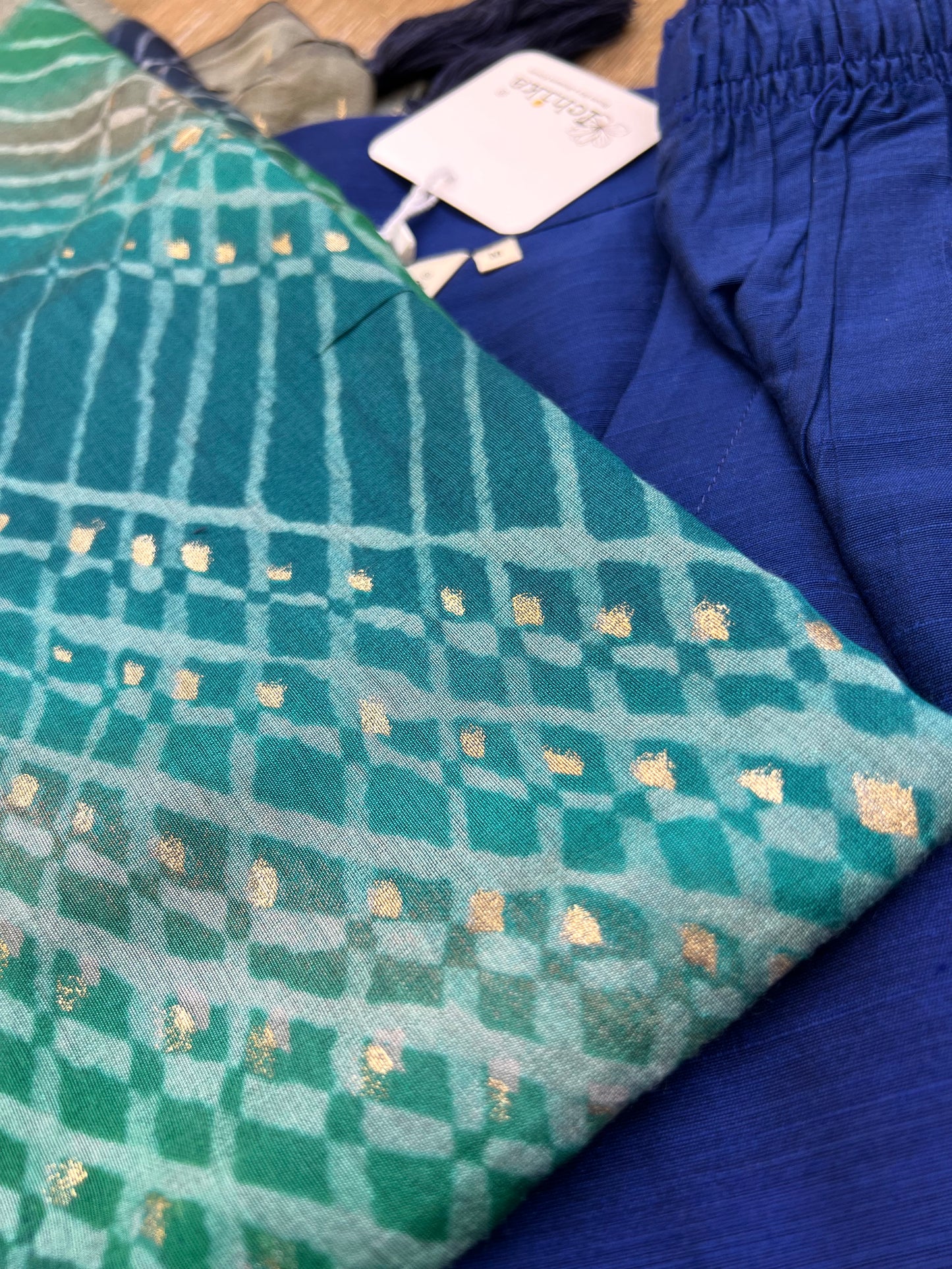 Royal Blue Silk cotton set