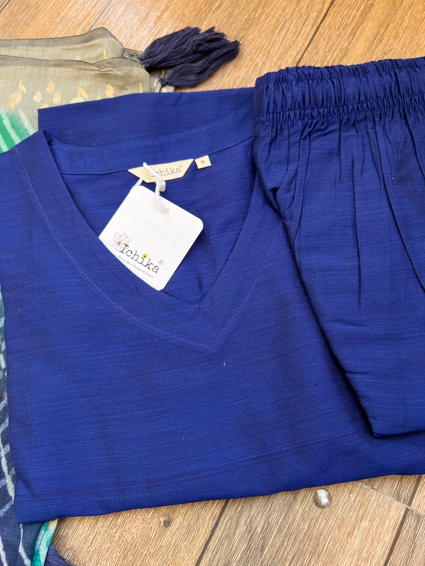 Royal Blue Silk cotton set