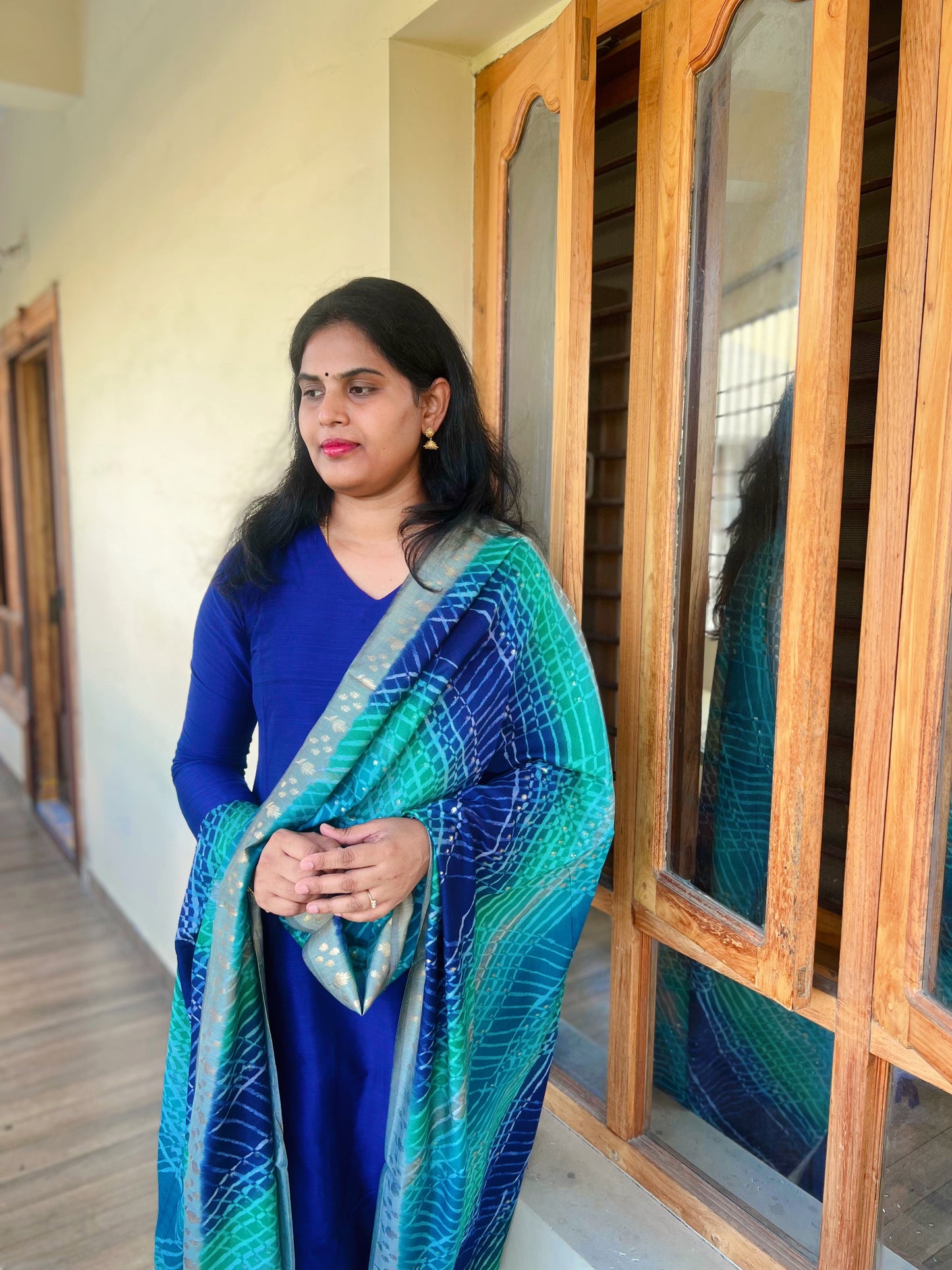 Royal Blue Silk cotton set