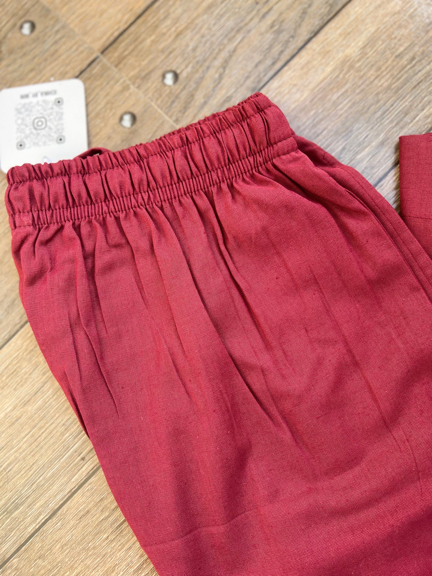 Tamara Every Day Cotton Pants - Burgundy