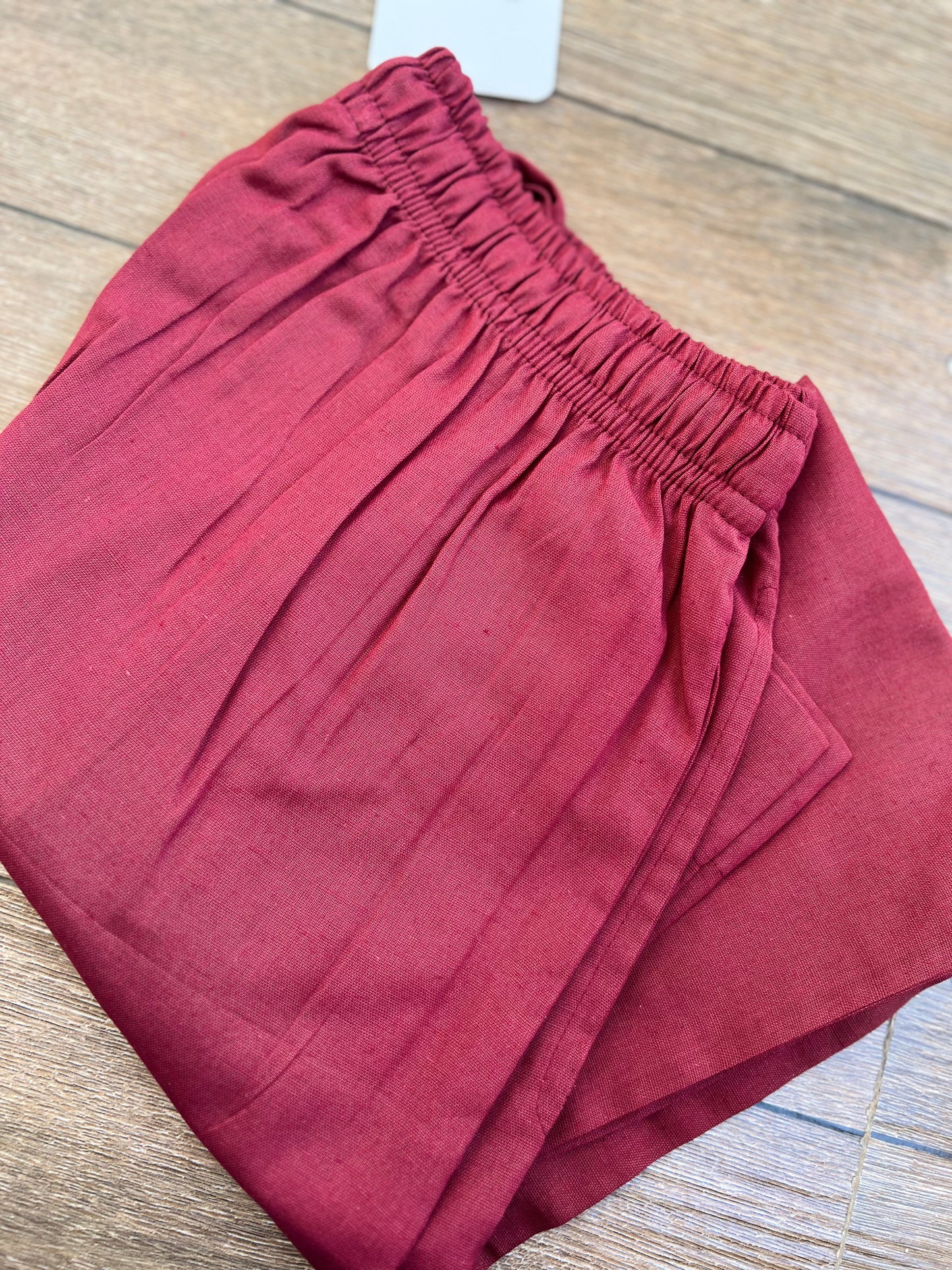 Tamara Every Day Cotton Pants - Burgundy