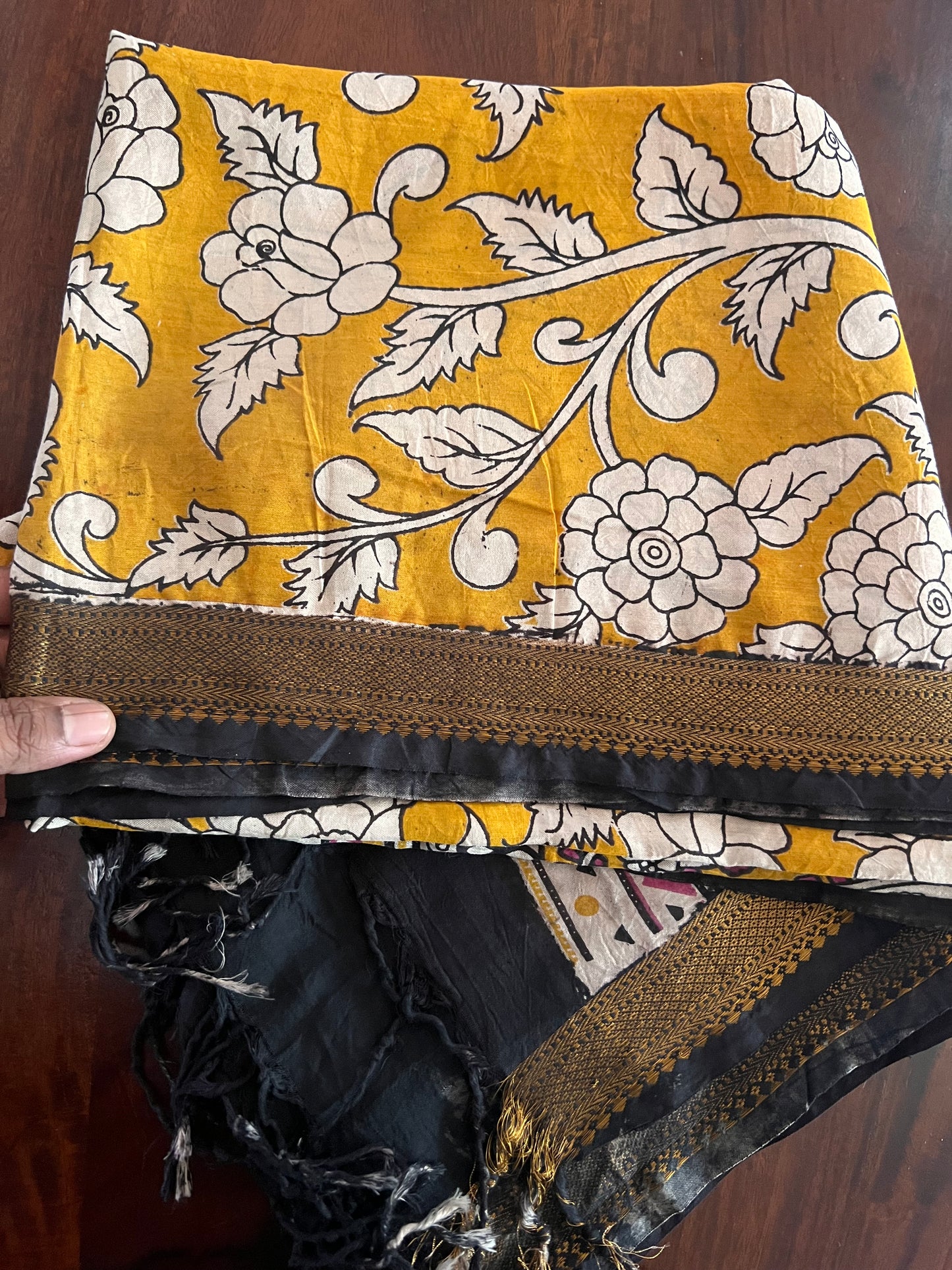 Bhavya - Bottle Green silk set - Kalamkari Dupatta