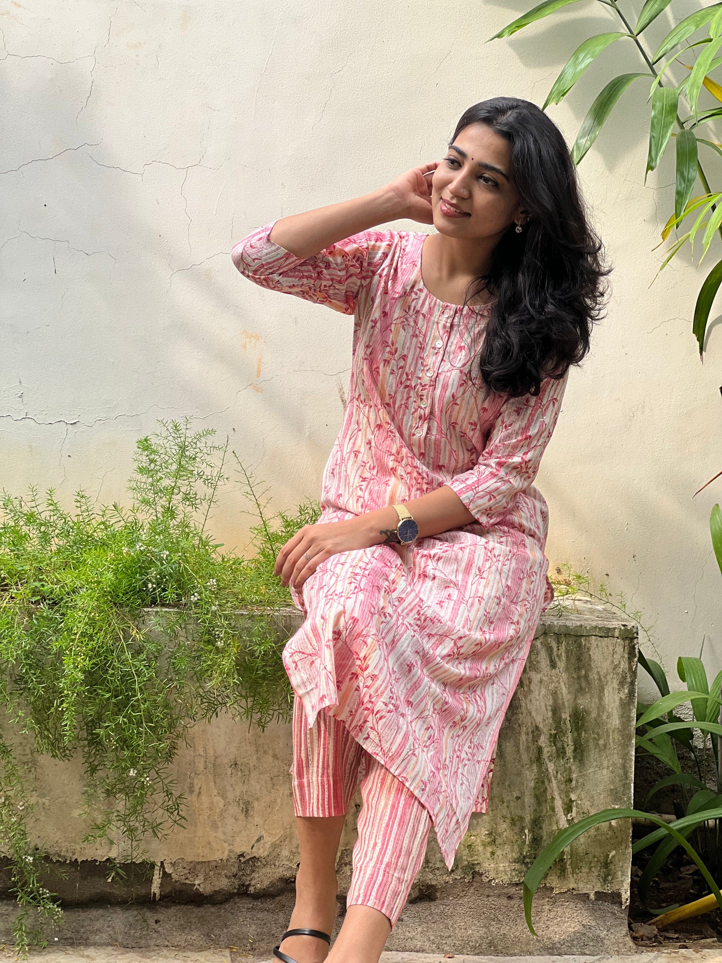 Devika - Rayon Capsule Kurti and pant set - White