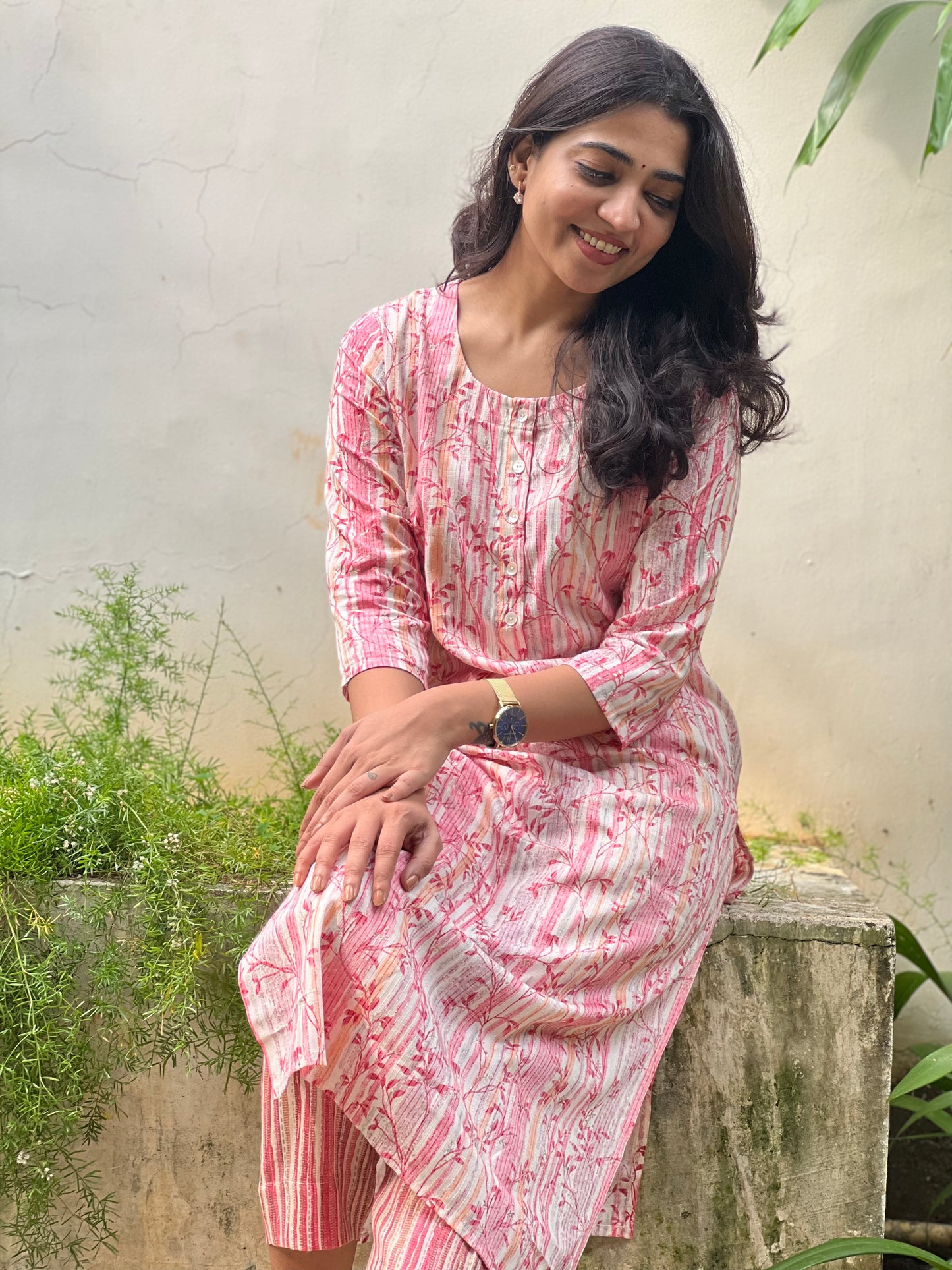 Devika - Rayon Capsule Kurti and pant set - White