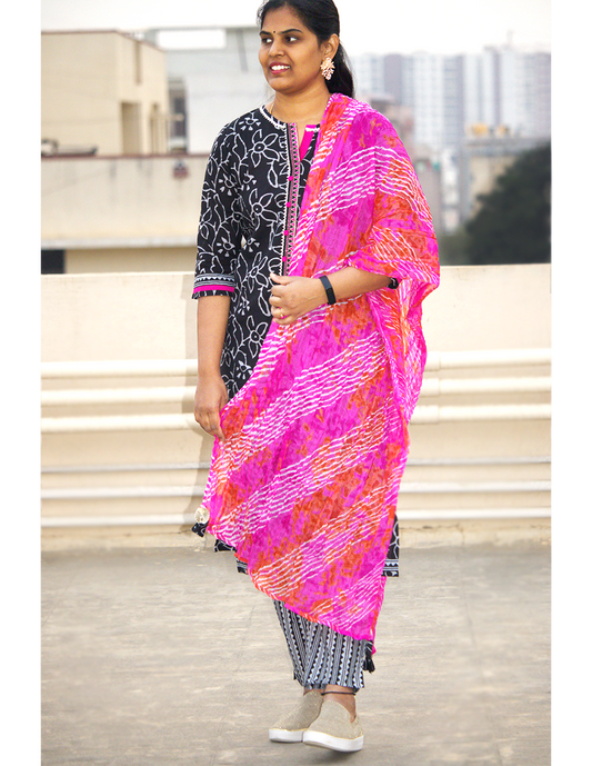 Black Full suit with lehariya dupatta