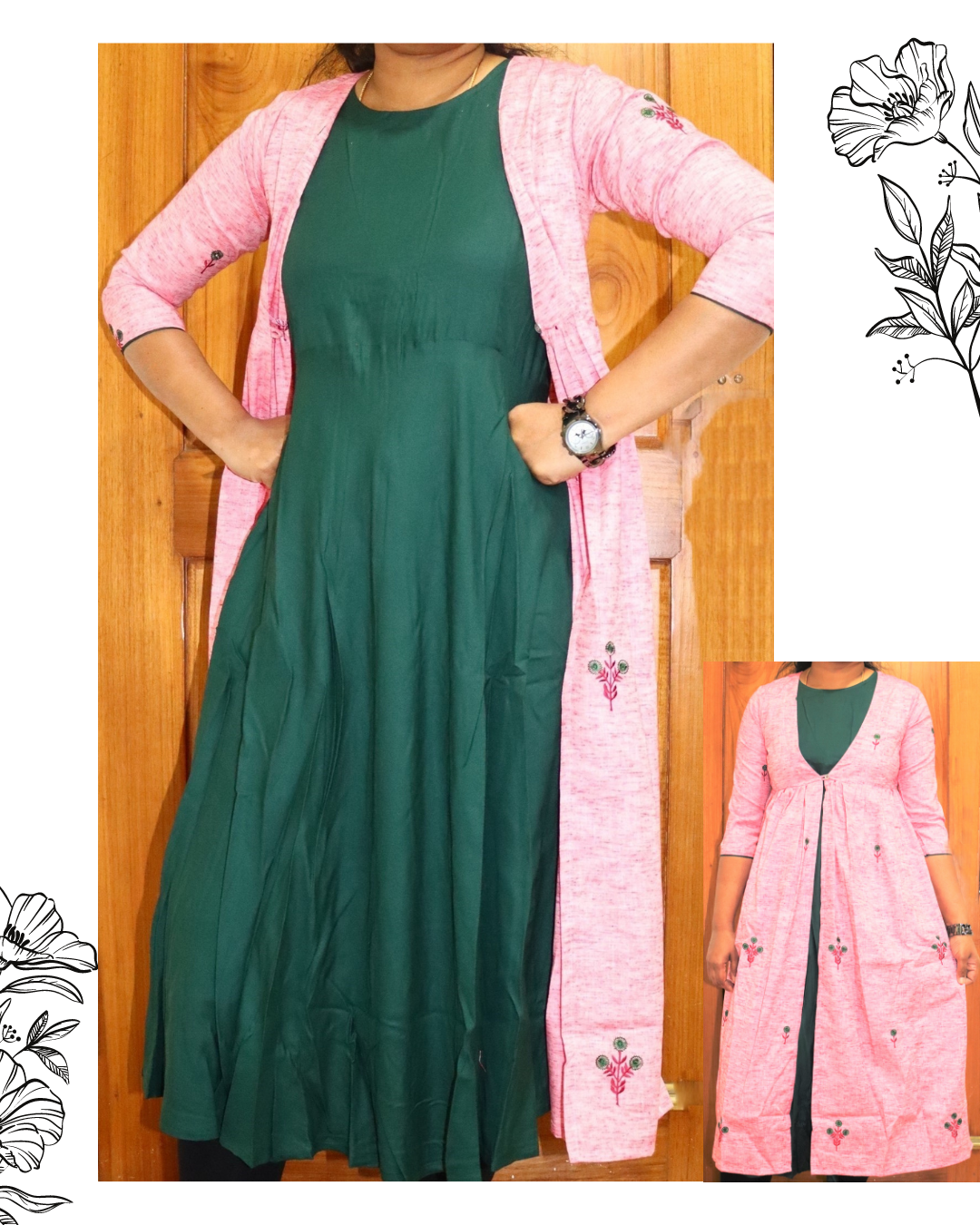 Pink Lurex jacket with embroidery - Two piece dress
