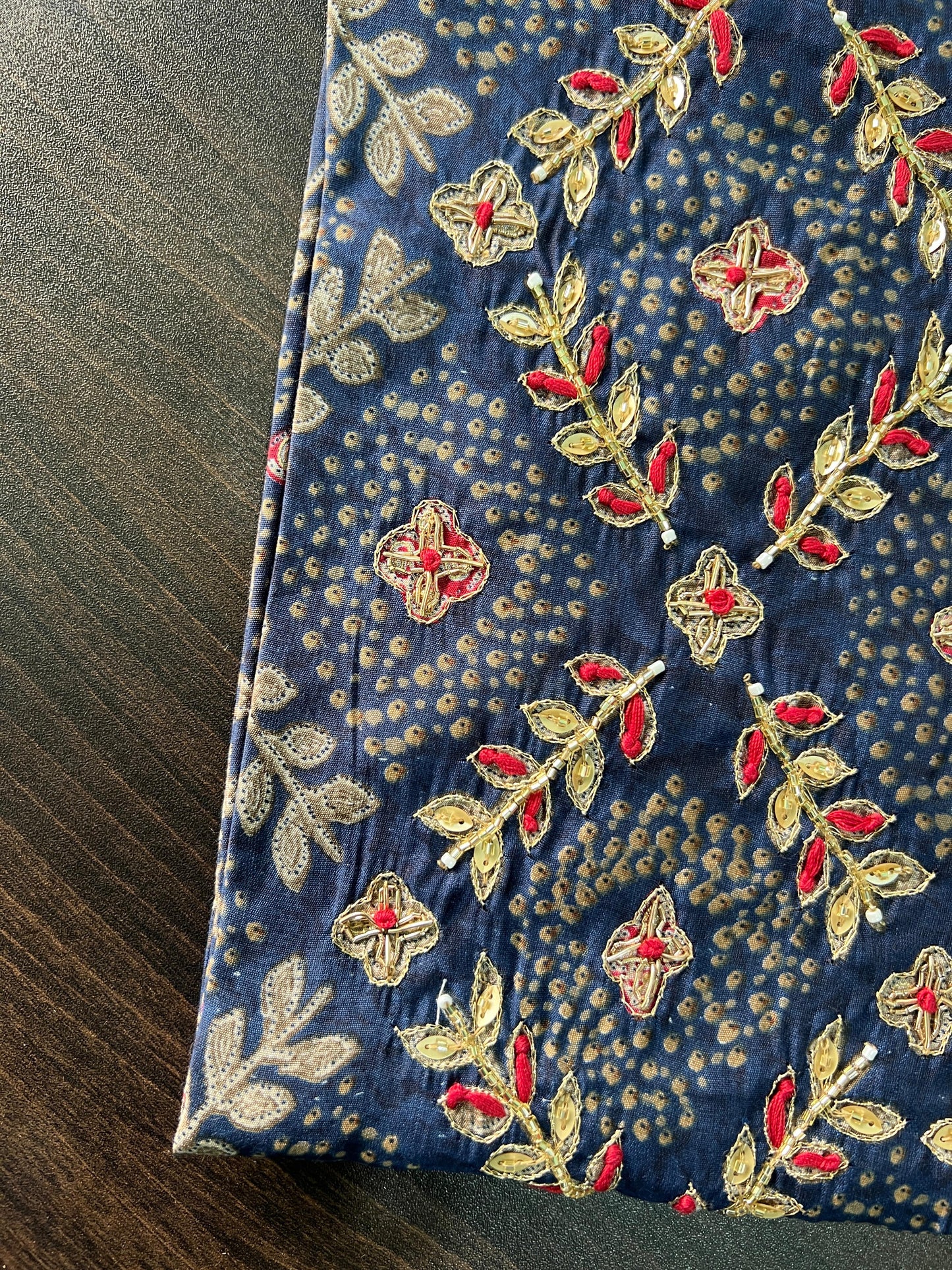 Chitra - Maslin kurta with hand work - Blue