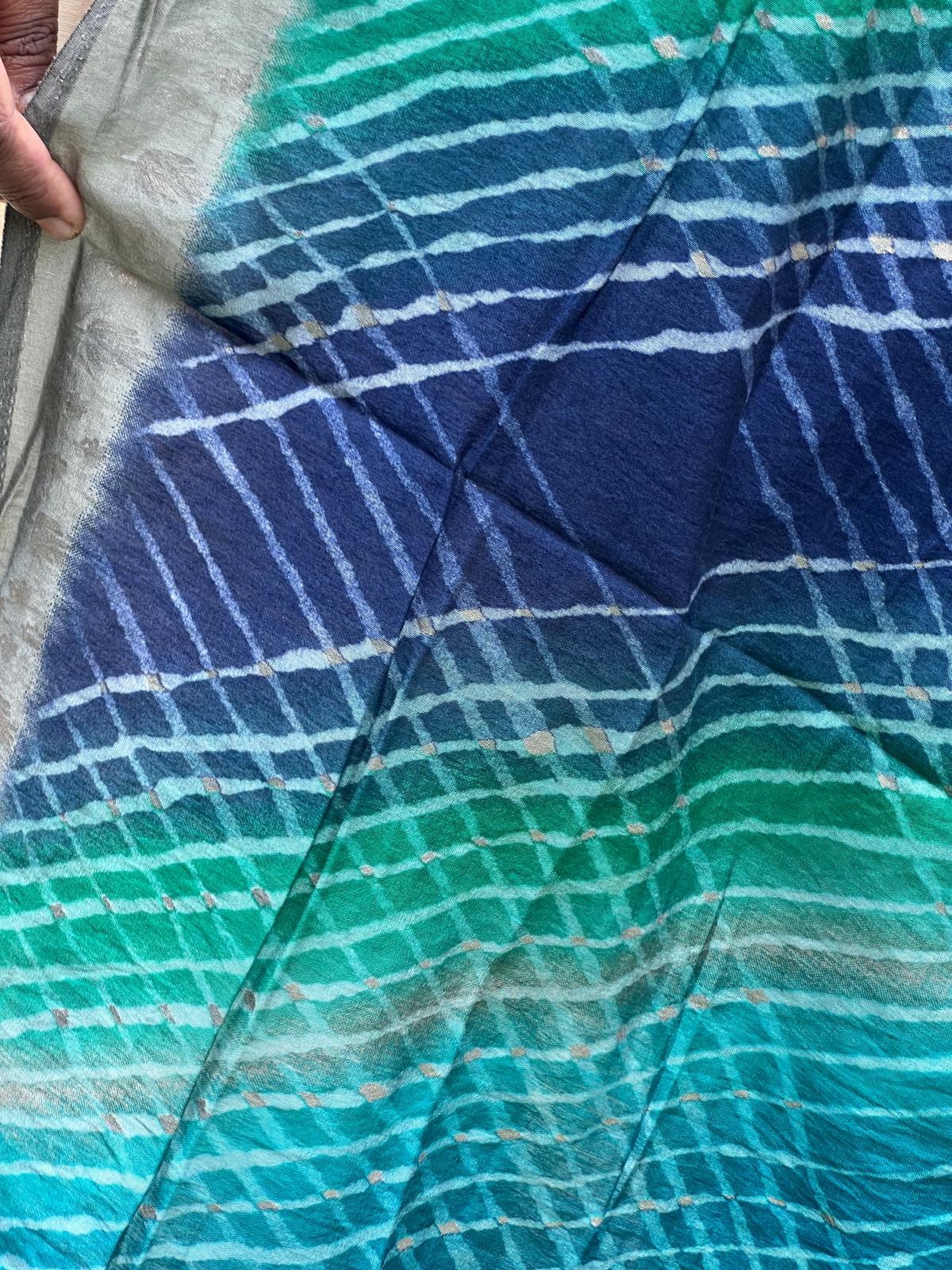 Maslin - Digital Lehariya Dupatta - Blue
