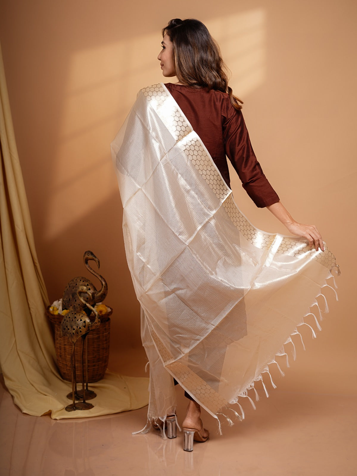 Namrata - Chocolate Brown Silk cotton set