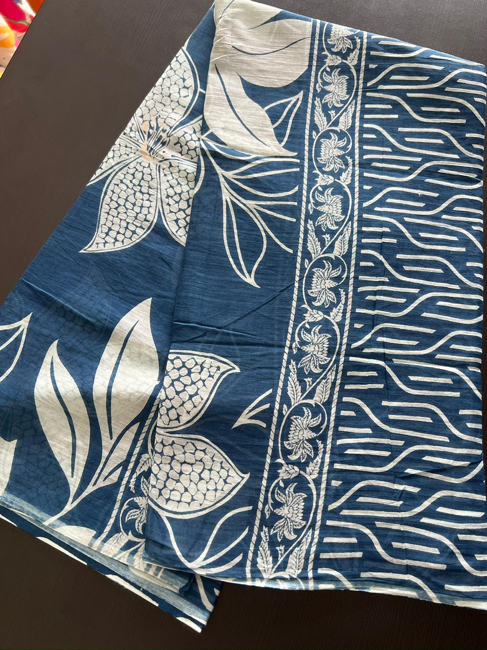 Cotton Dupatta - Indigo