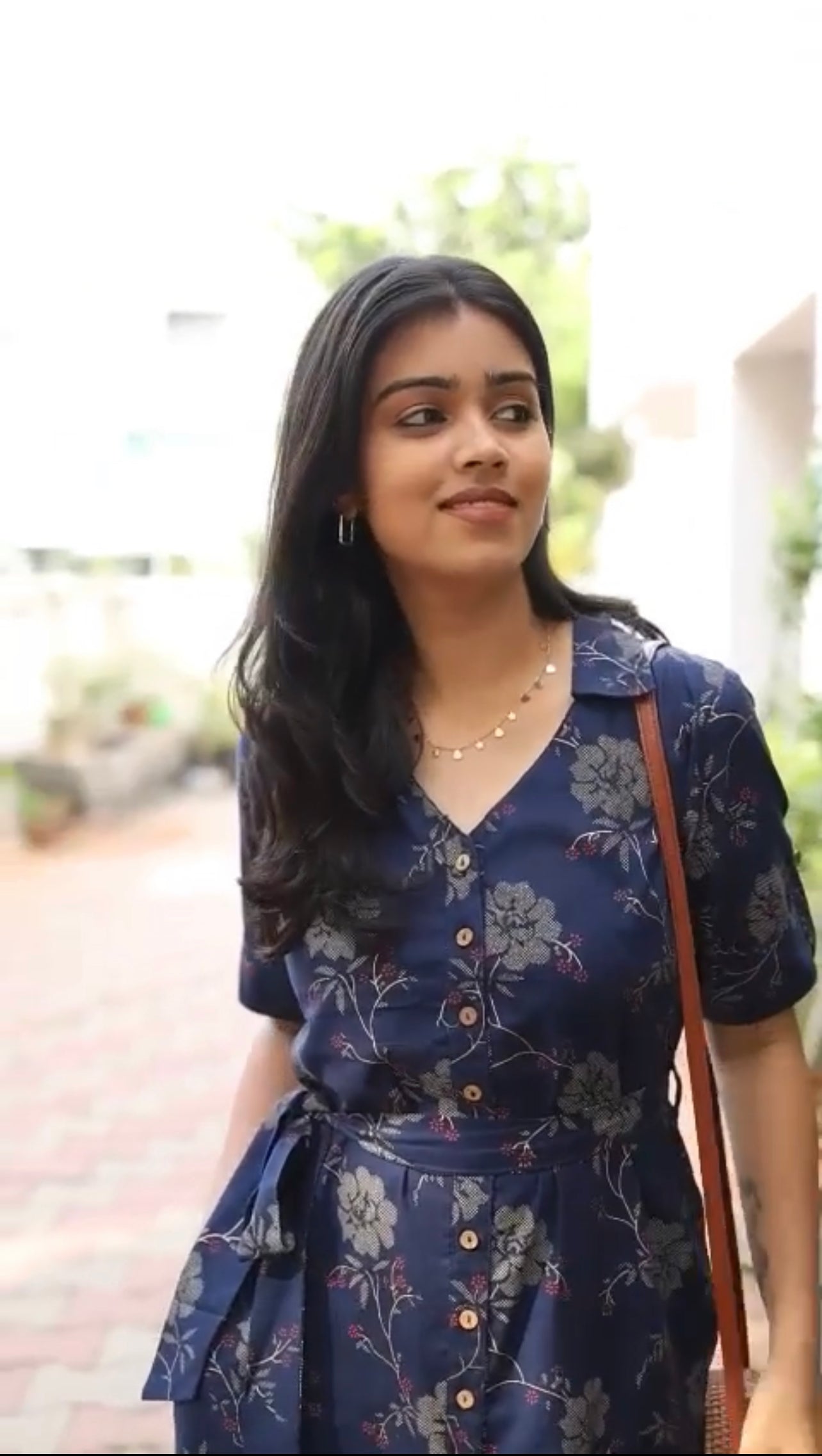 Indhu Navy Button Aline shirt dress