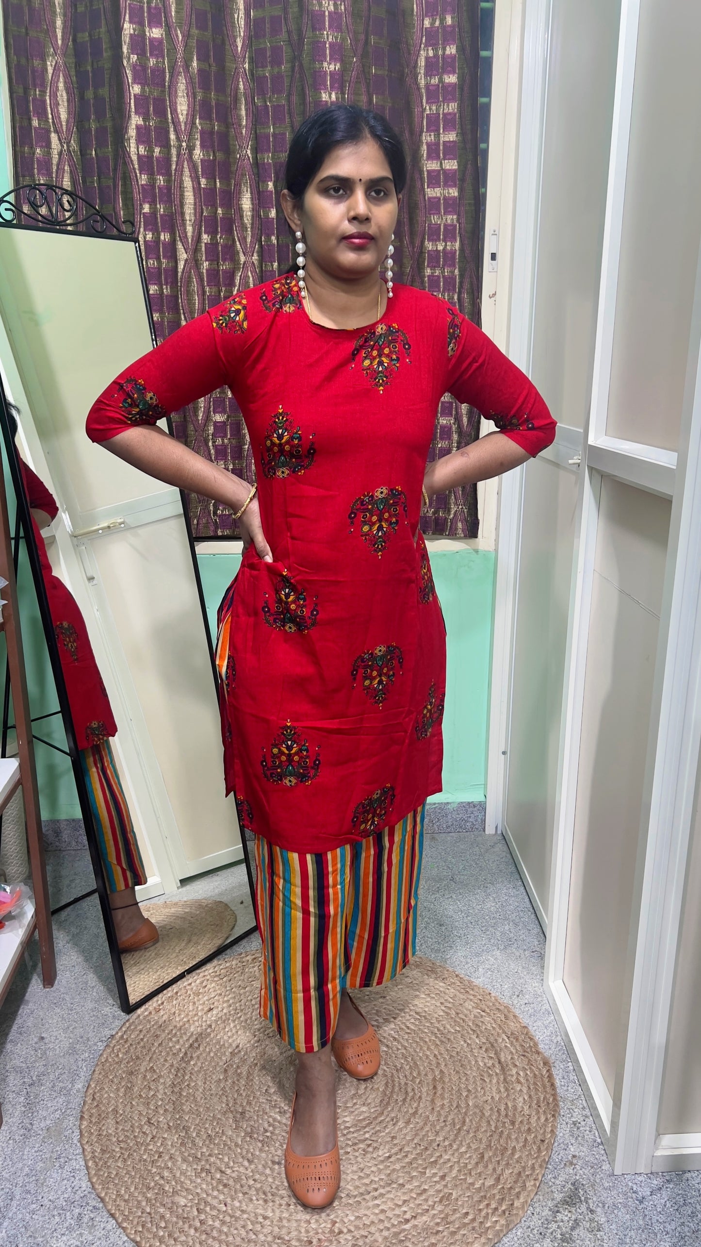 Lathika - Premium Rayon kurti and palazzo set