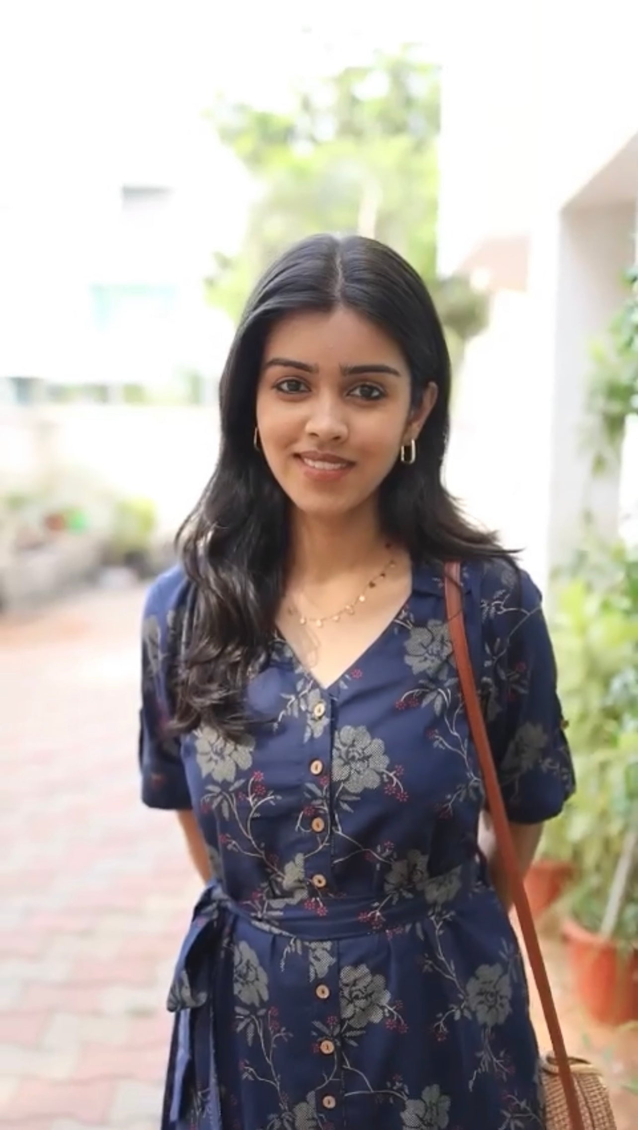 Indhu Navy Button Aline shirt dress