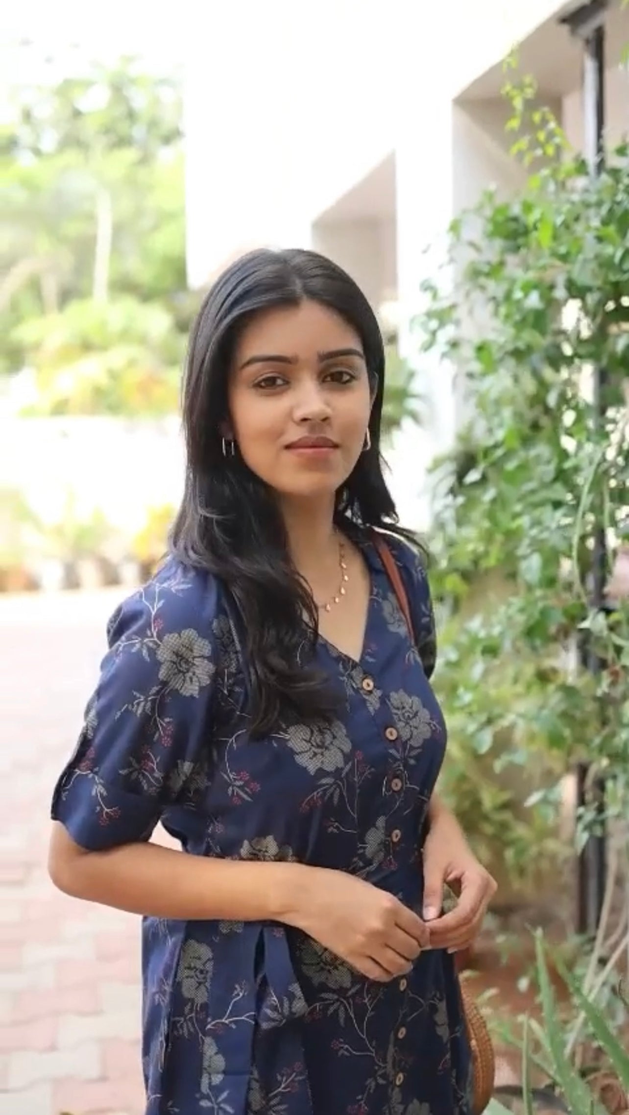 Indhu Navy Button Aline shirt dress