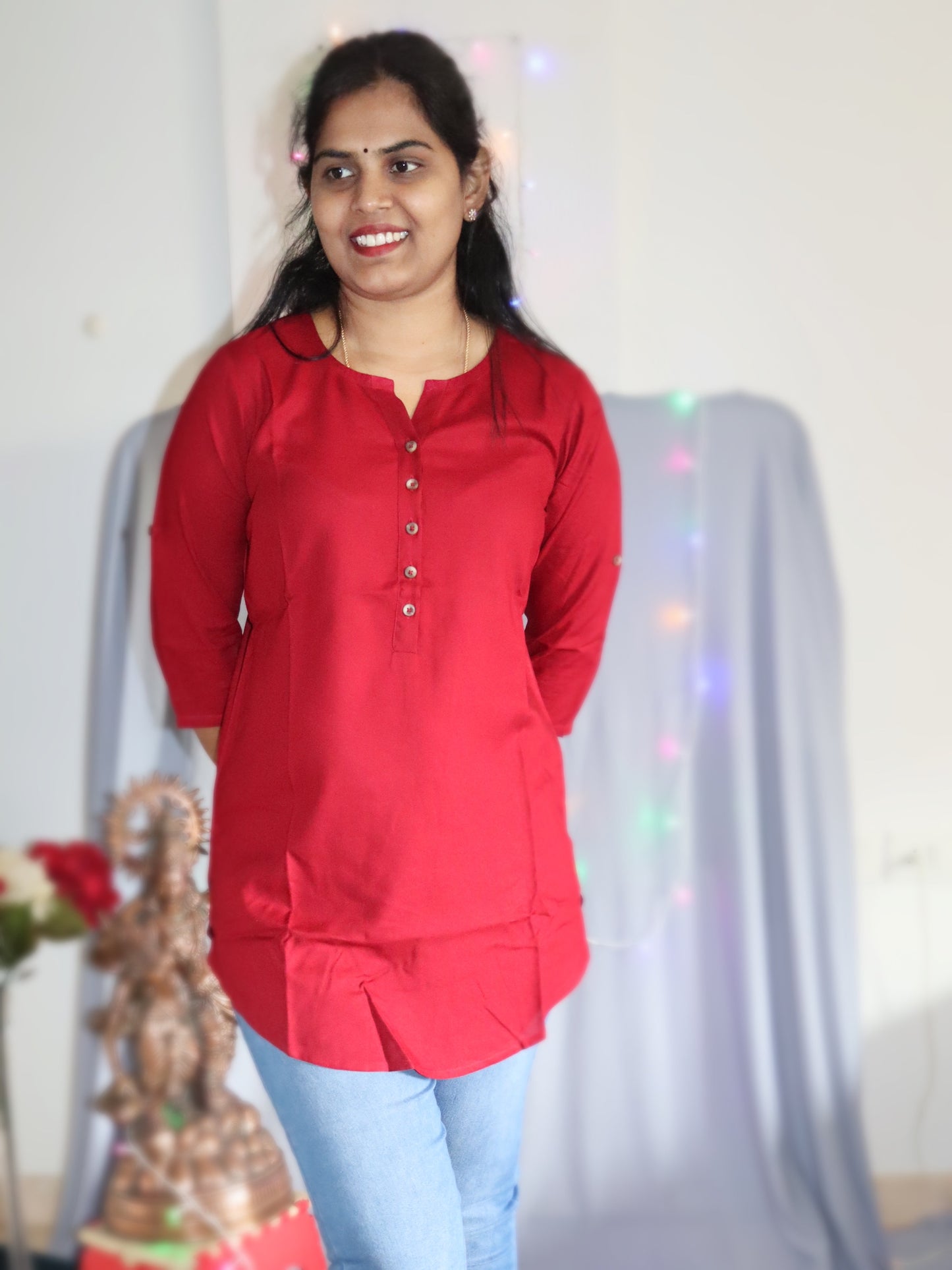 Asha - Premium Maroon Short top