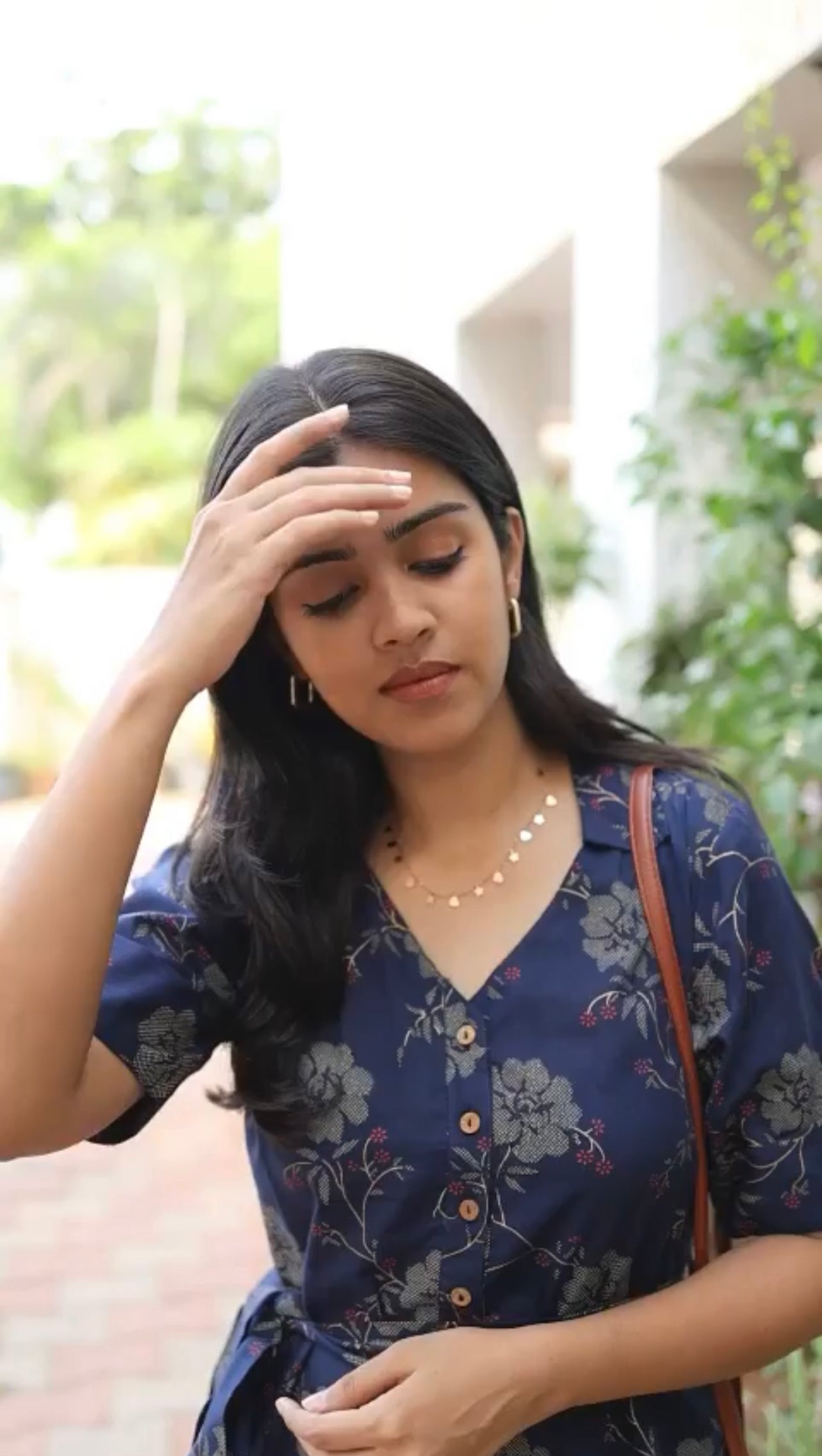 Indhu Navy Button Aline shirt dress