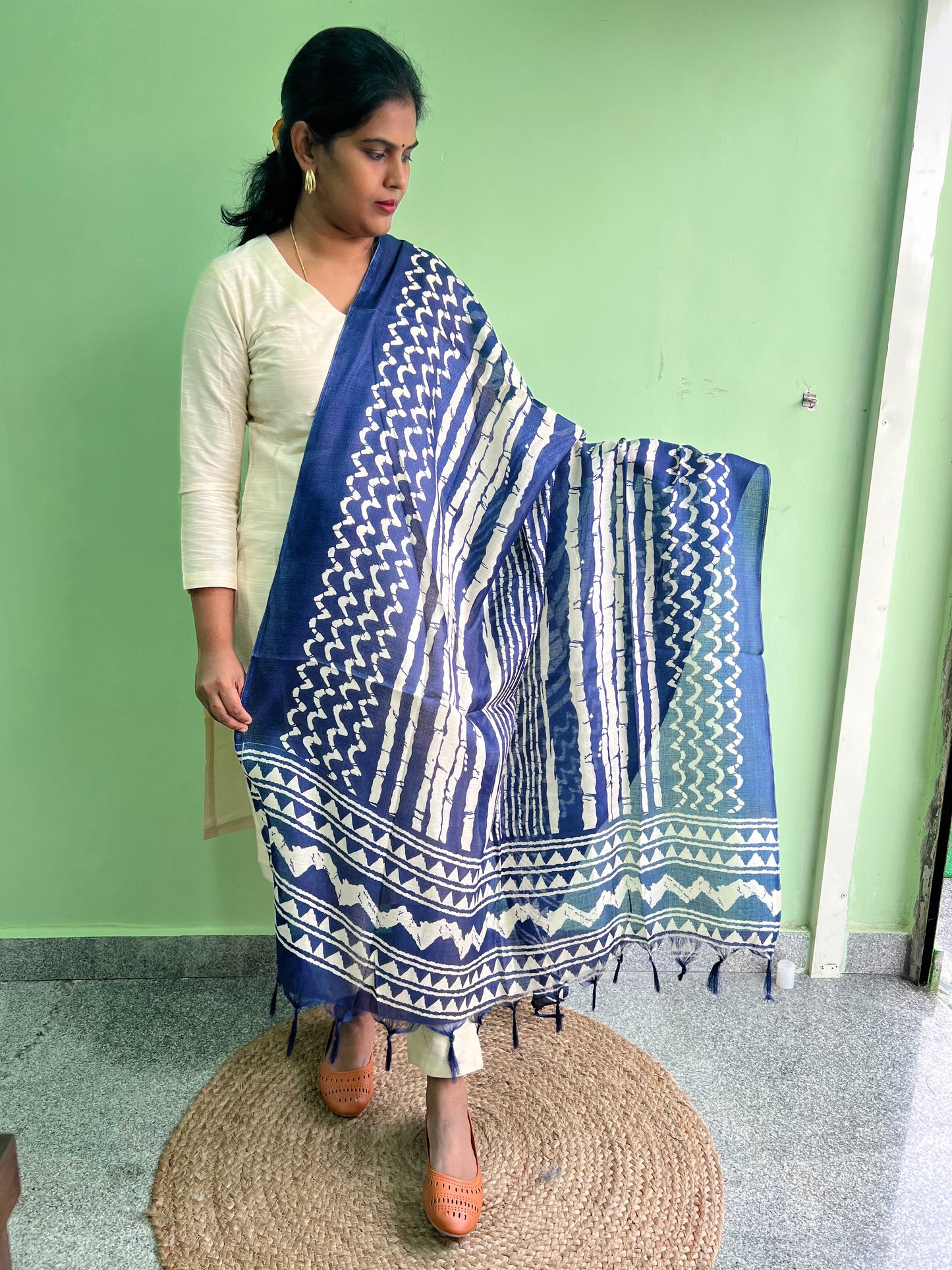 Kadhi silk Dupatta - Blue