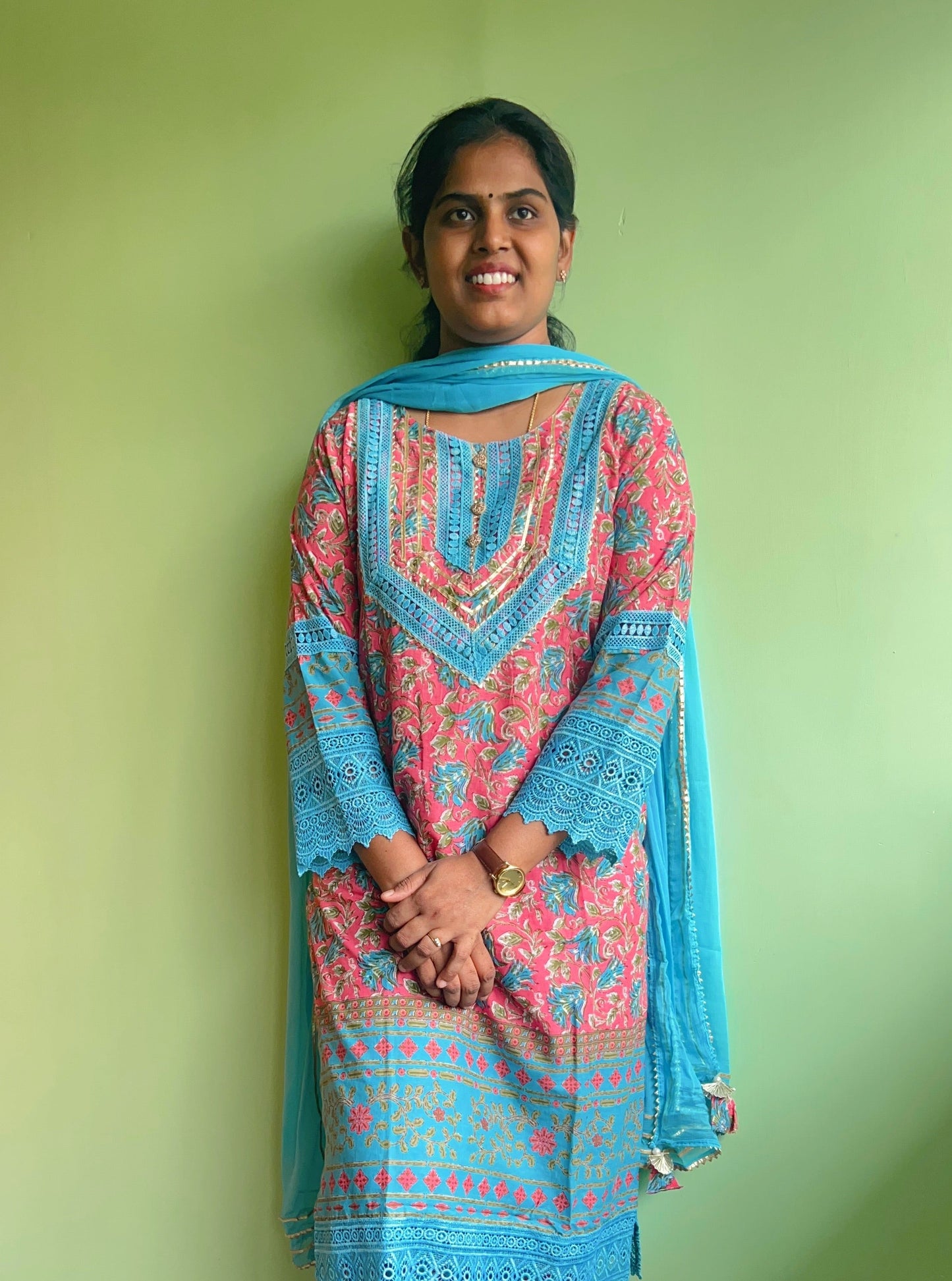 Yuthika - Premium Cotton suit -Pink
