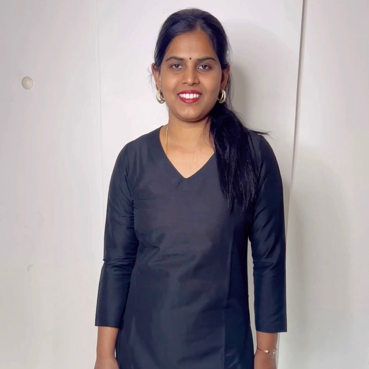 Srinidhi - Silk Cotton Kurta Set - Black