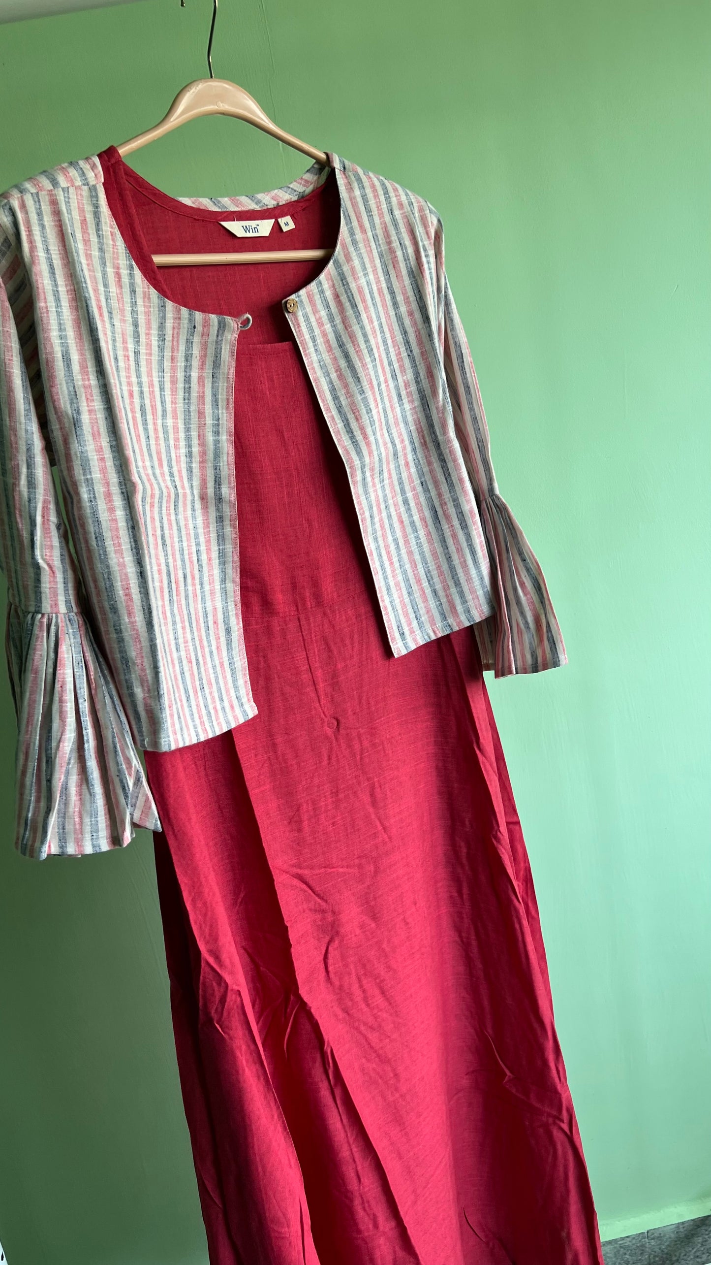 Ishana - Pink Half jacket dress
