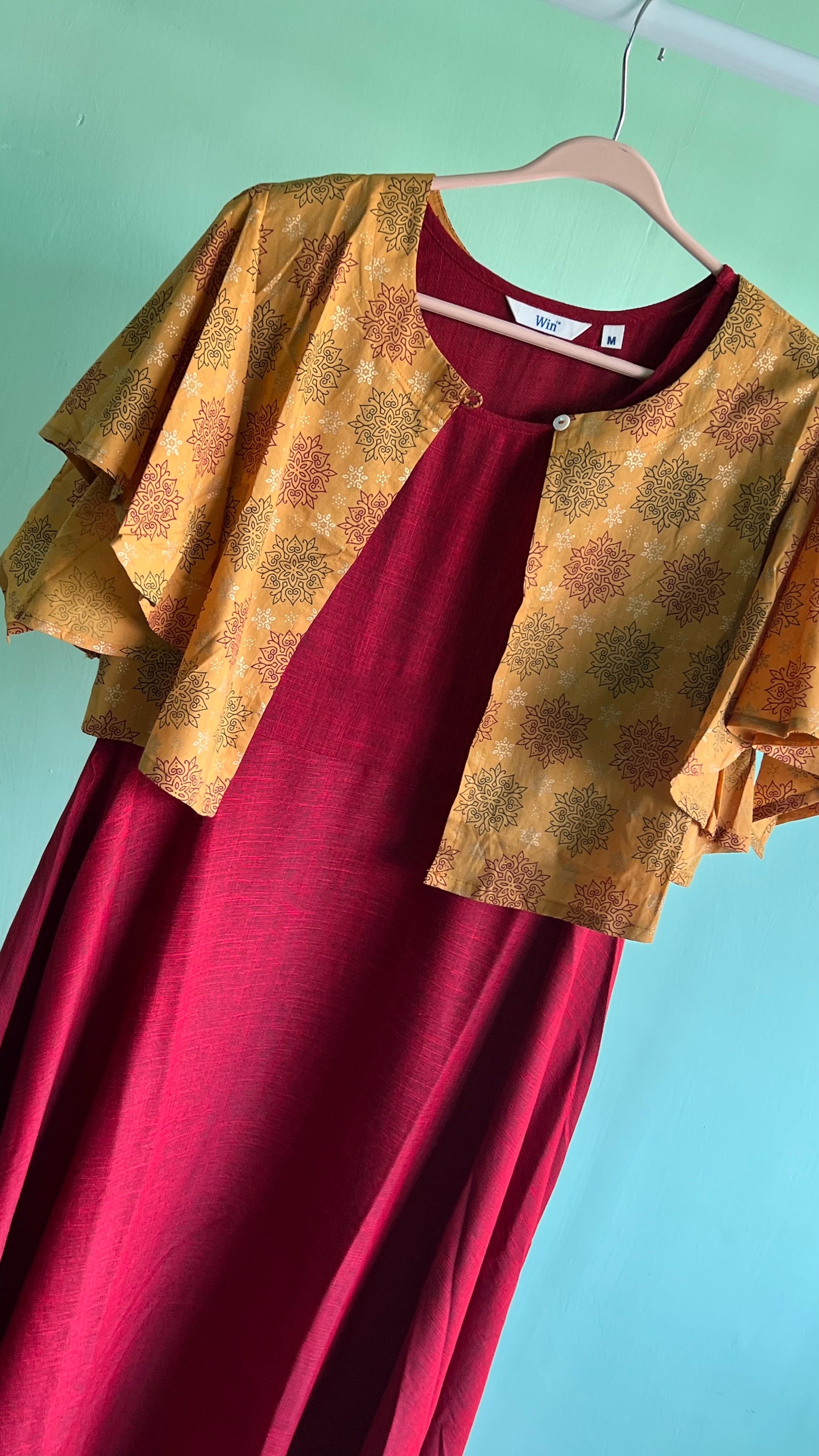 Indira - Maroon Half jacket dress