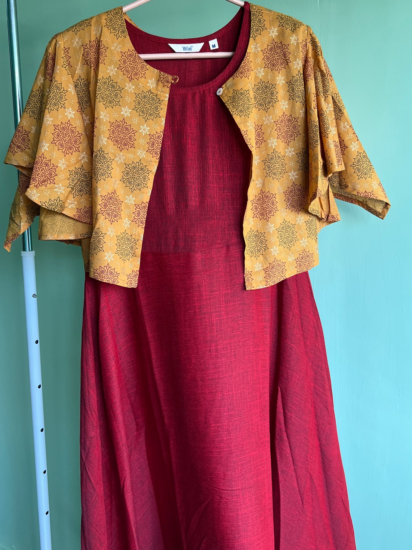 Indira - Maroon Half jacket dress