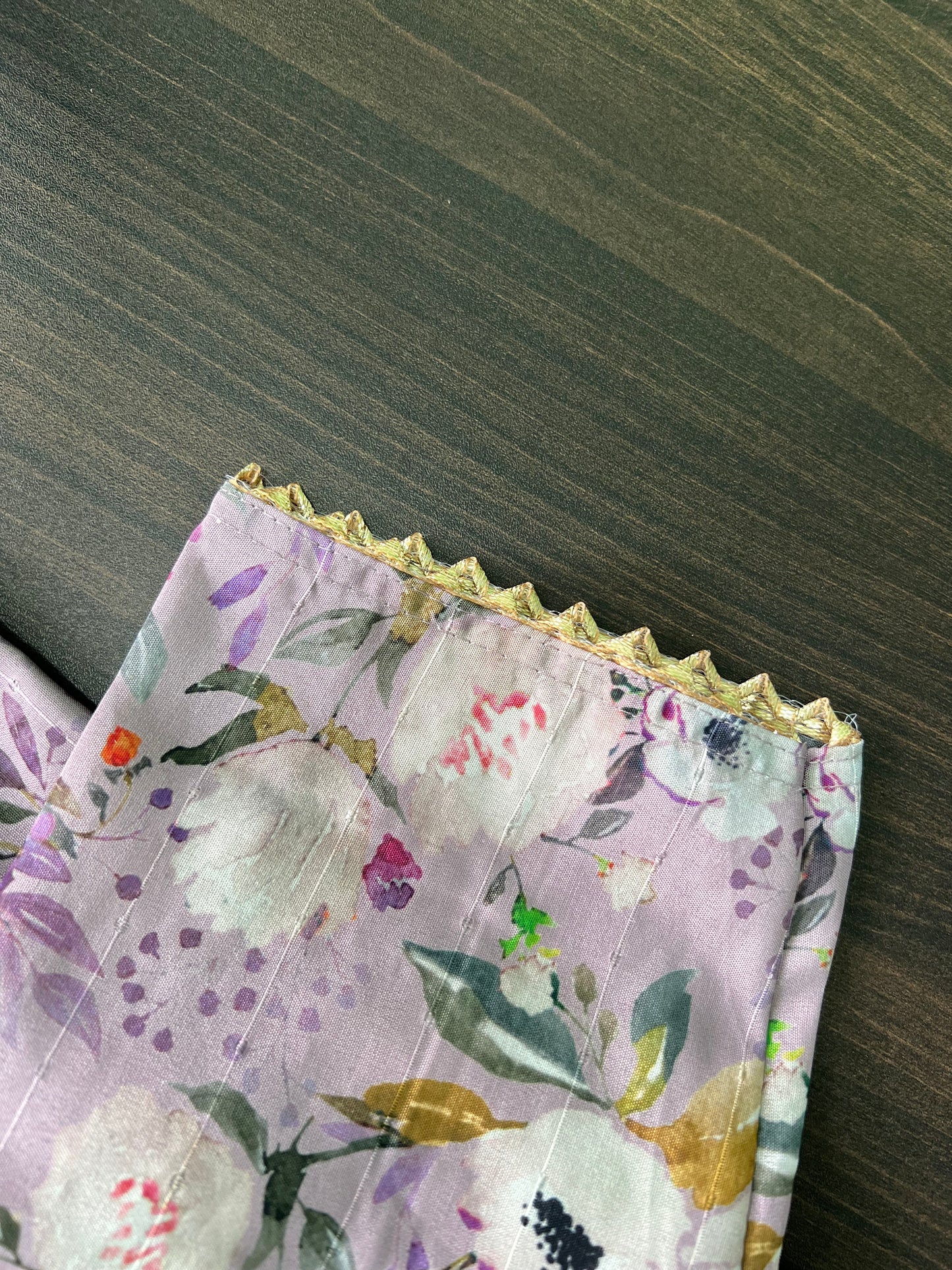Chanderi Floral suit - Lavender