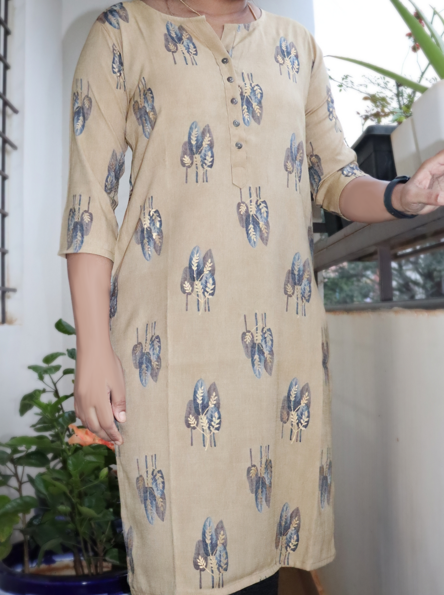 Latha - Premium Rayon Kurti - Green