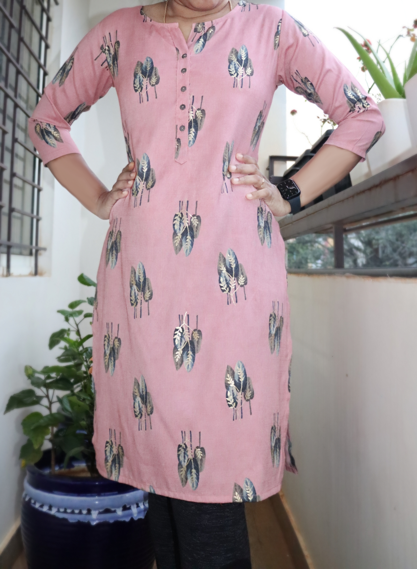 Latha - Premium Rayon Kurti - Pink