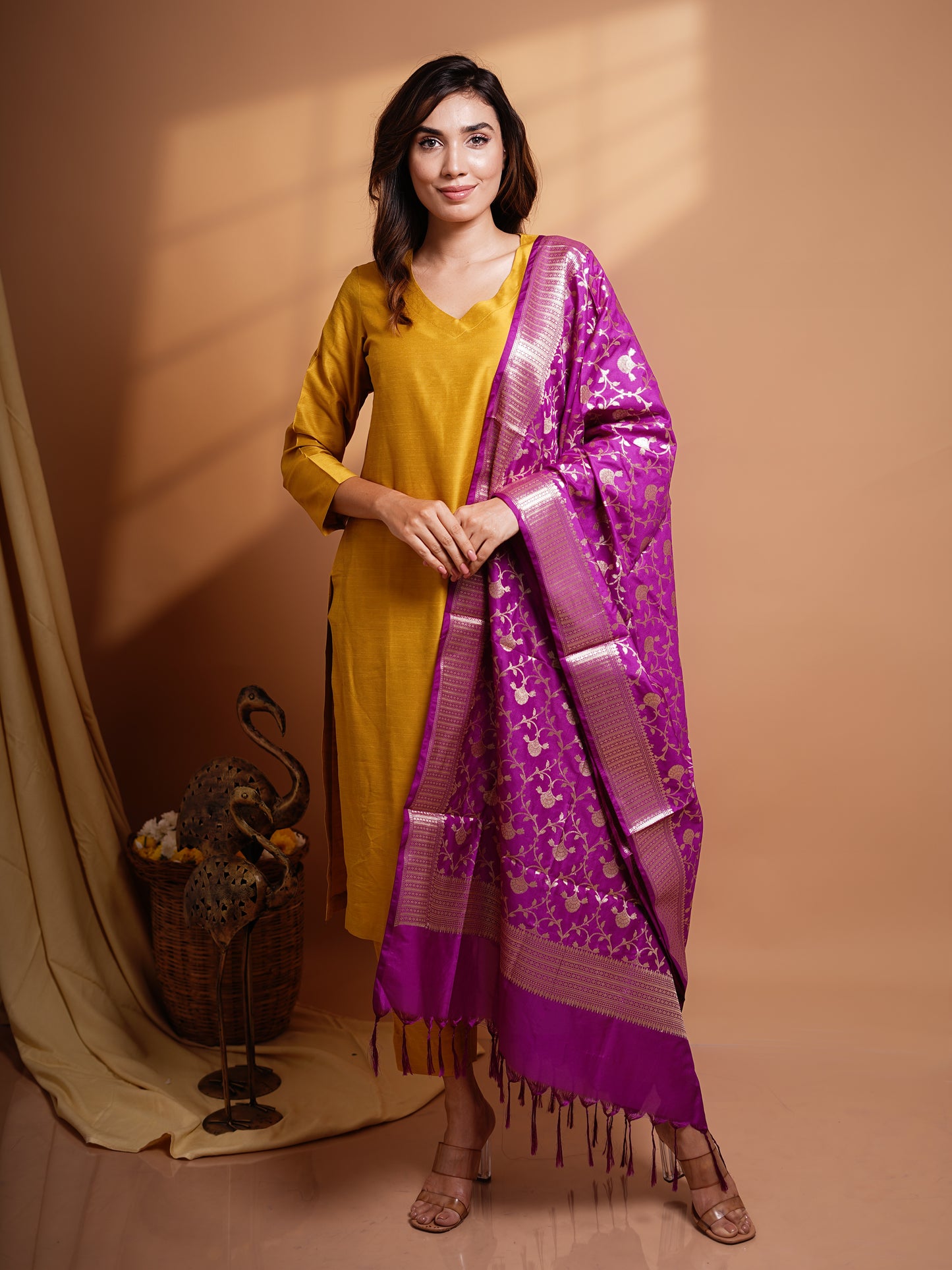 Pure Banarasi Dupatta - Purple