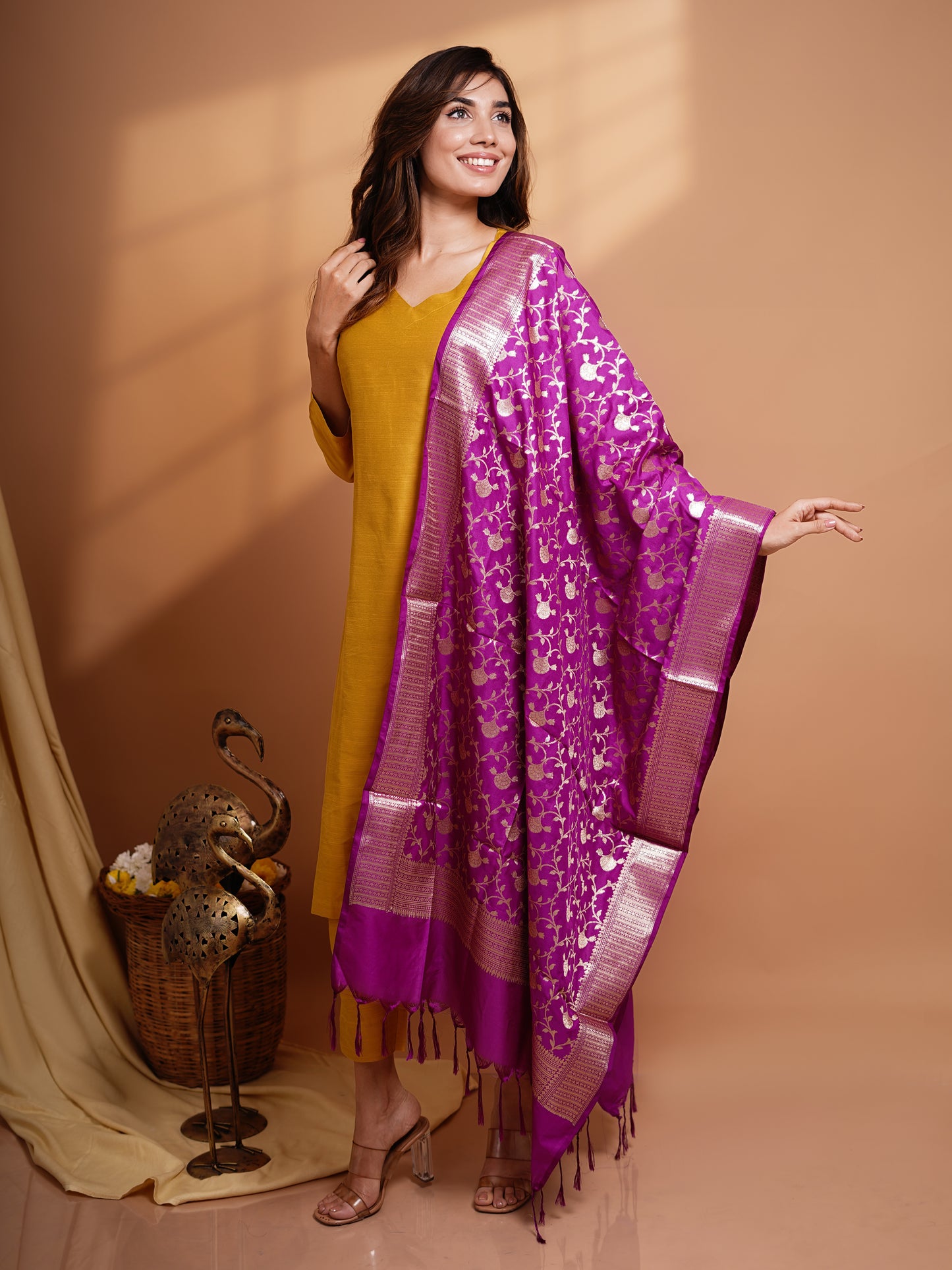 Pure Banarasi Dupatta - Purple