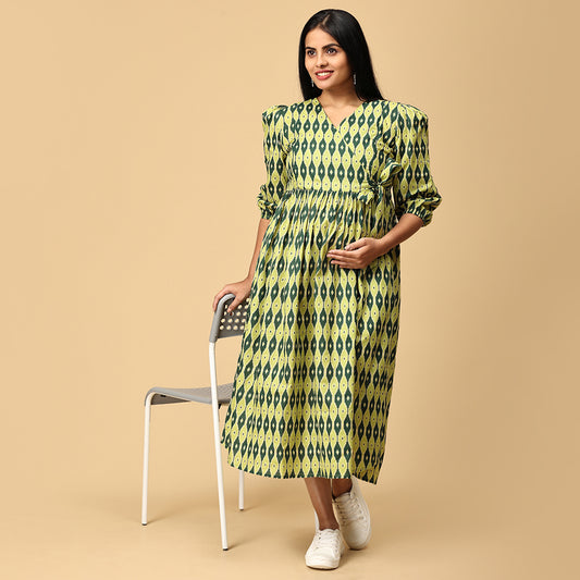 Anjani - Green Premium Cotton dress