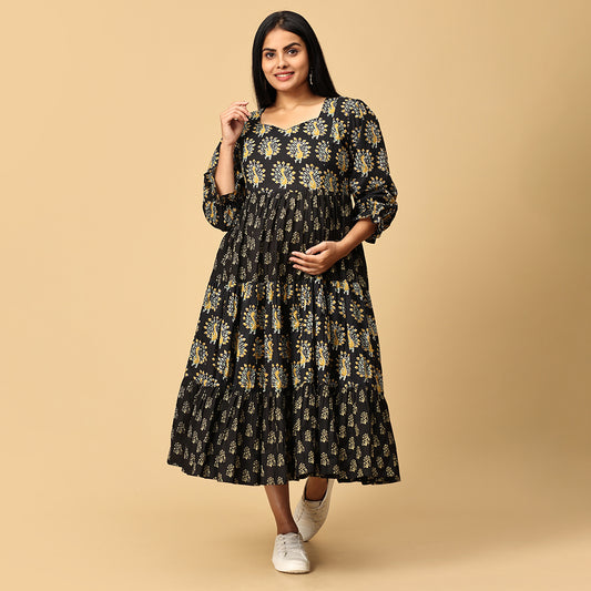 Durga - Black Tired designer dress
