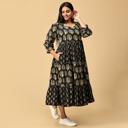 Durga - Black Tired designer dress