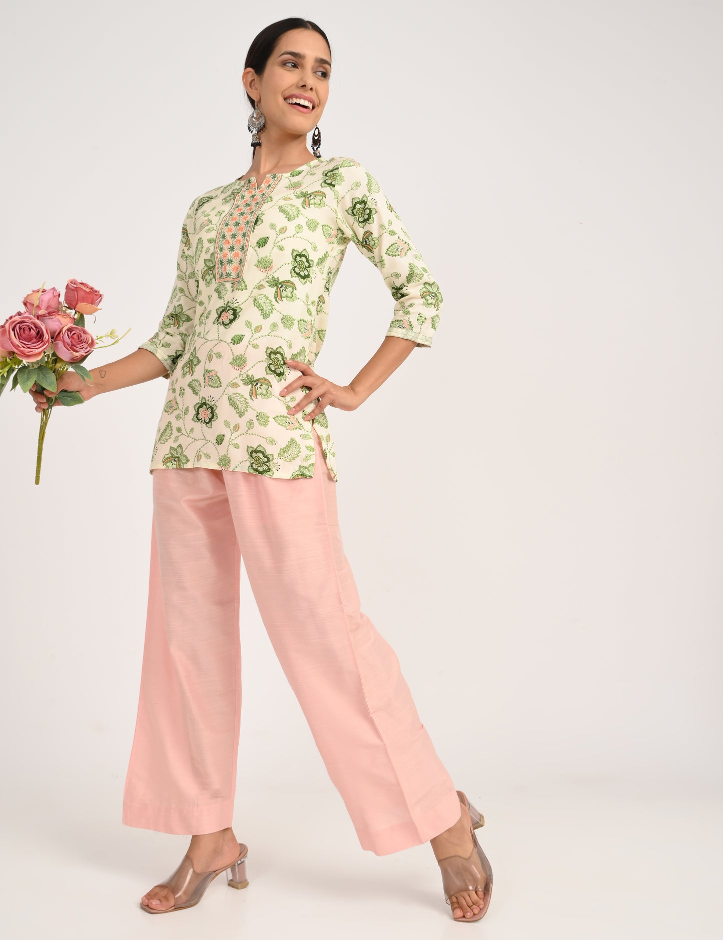Rashmika - Baby Pink Silk Parallel Pant