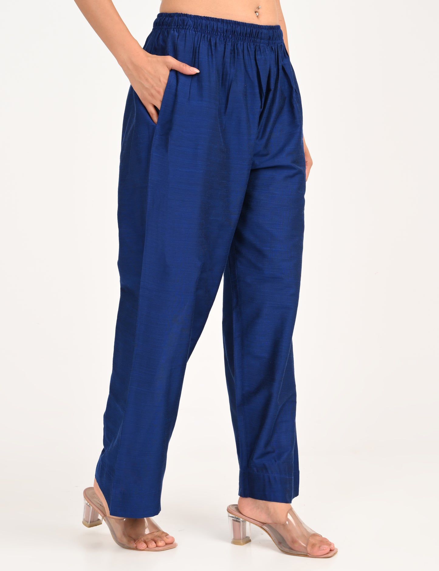 Rashmika - Royal Blue Silk Parallel Pant