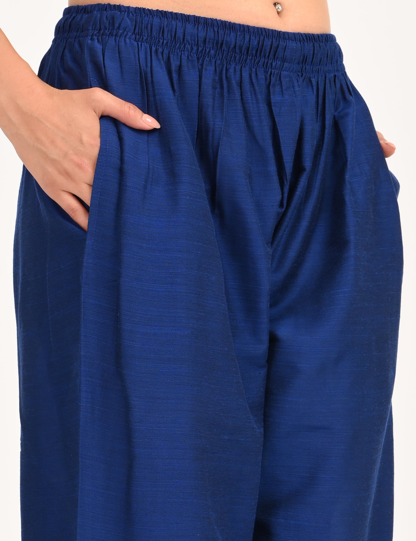 Rashmika - Royal Blue Silk Parallel Pant