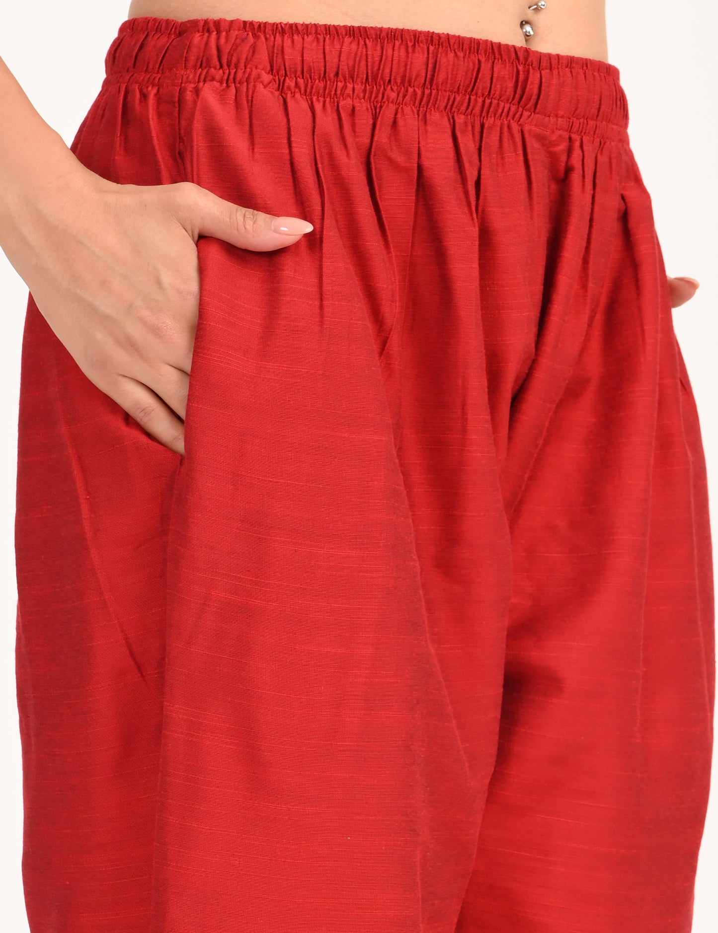 Rashmika - Maroon Silk Parallel Pant