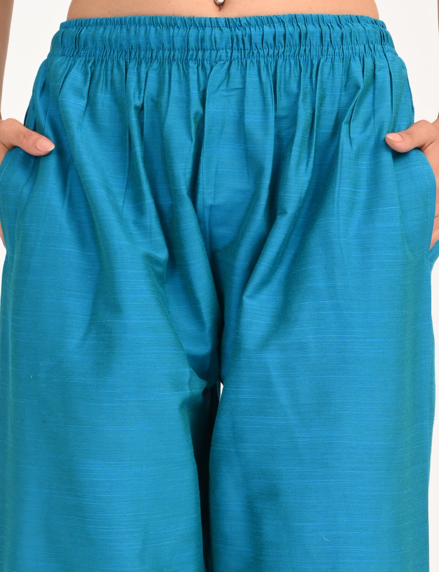 Rashmika - Aqua Blue Silk Parallel Pant