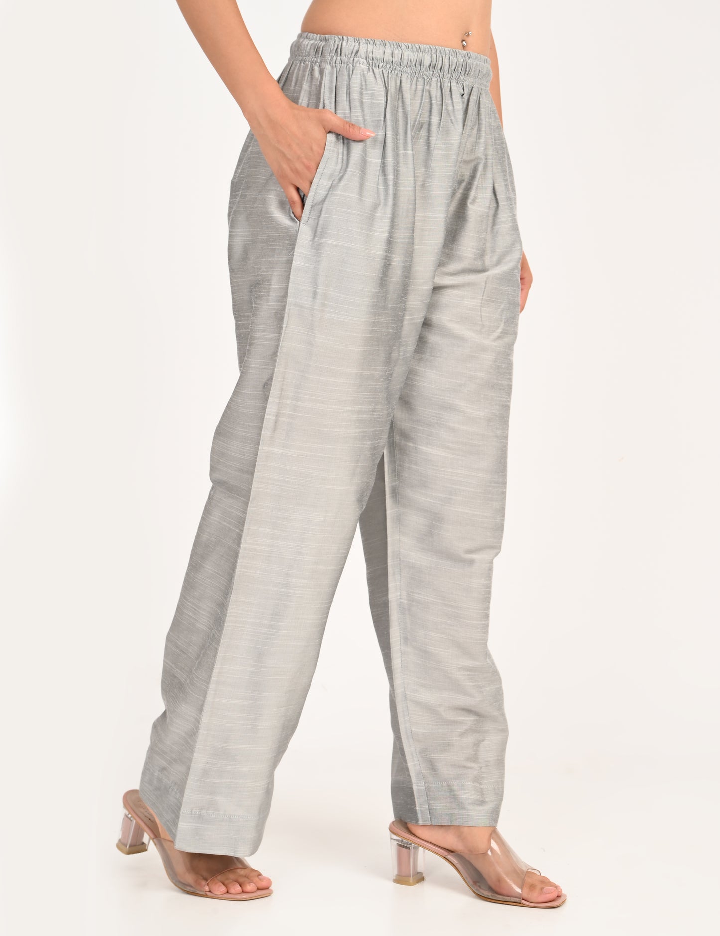 Rashmika - Silver Silk Parallel Pant