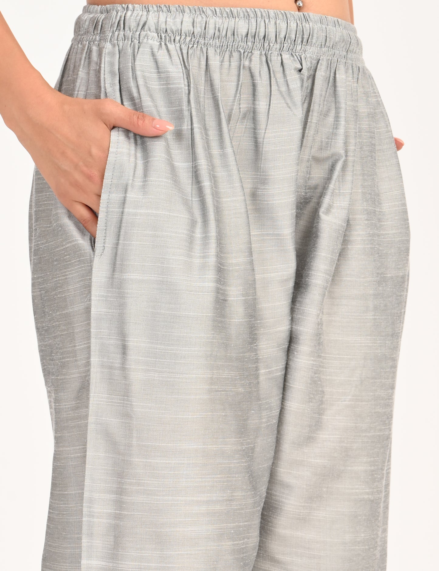 Rashmika - Silver Silk Parallel Pant
