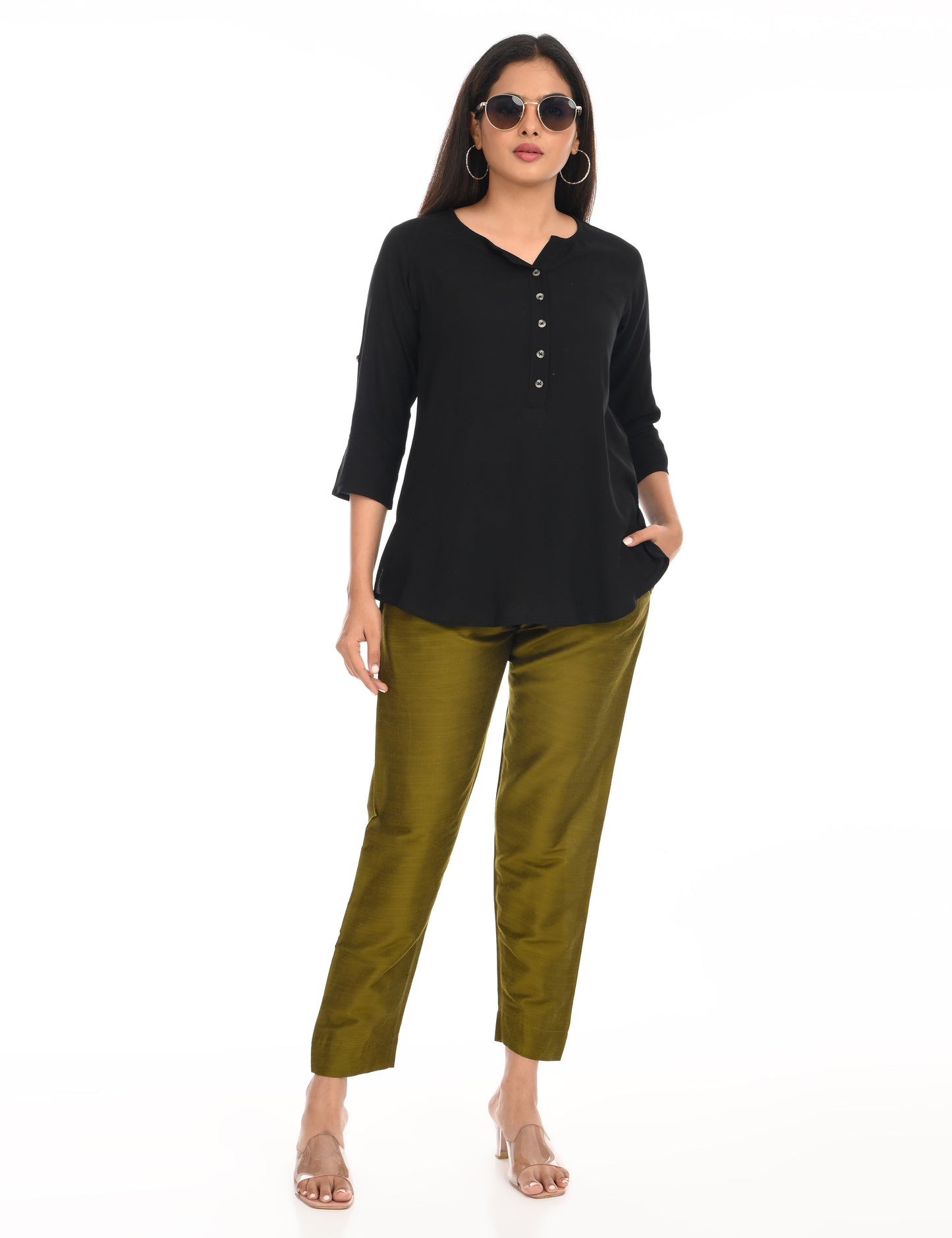 Rashmika - Mehandi Green Silk Pant