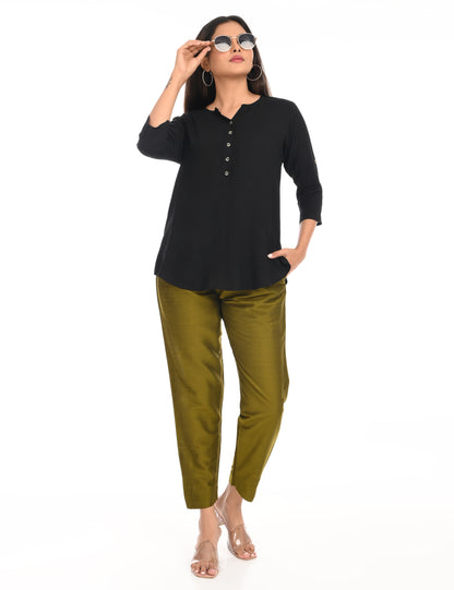 Rashmika - Mehandi Green Silk Pant