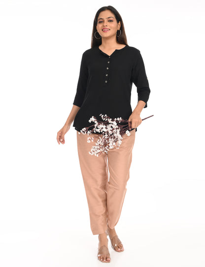 Rashmika - Pastel Peach Silk Pant