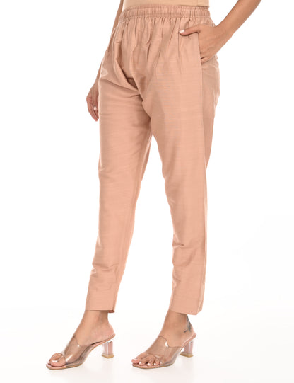 Rashmika - Pastel Peach Silk Pant