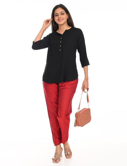 Rashmika - Maroon Silk Pant